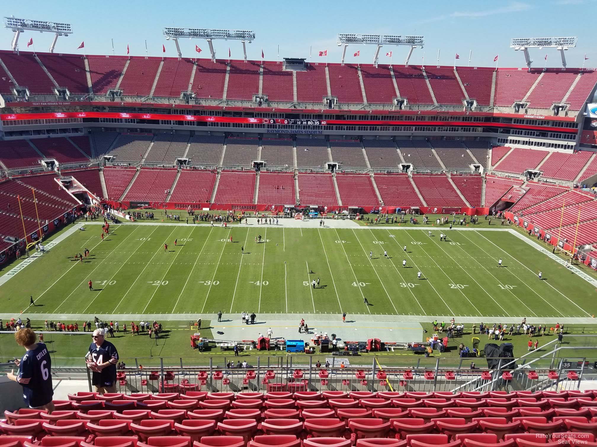 section 335, row k seat view for football - raymond james stadium