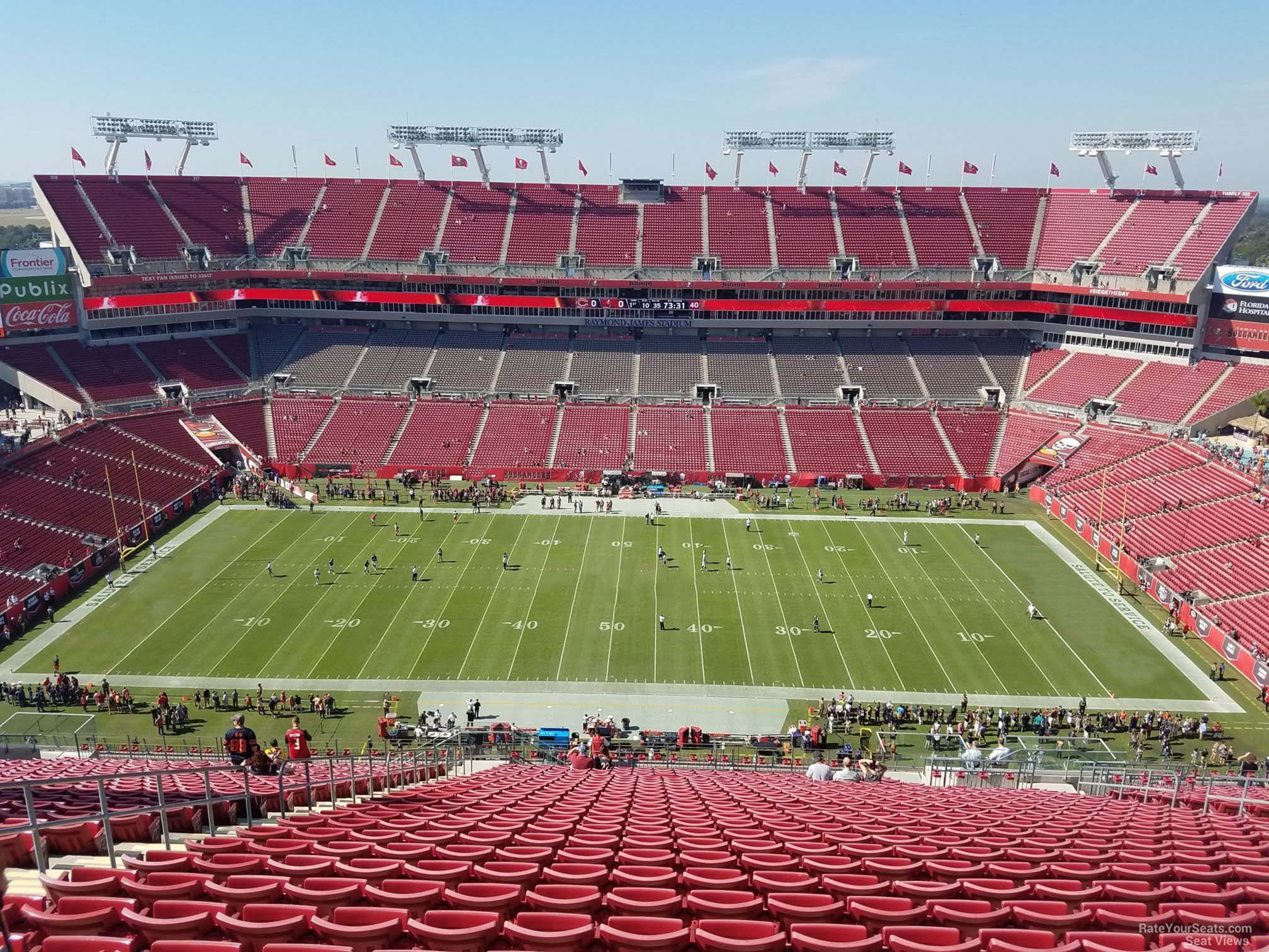 section 336, row dd seat view  for football - raymond james stadium