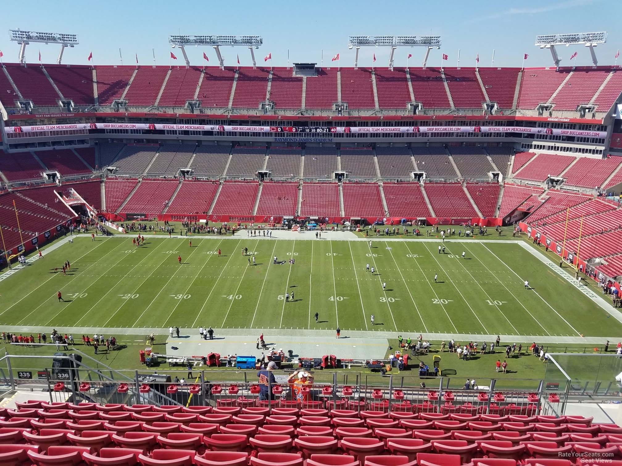 section 336, row k seat view  for football - raymond james stadium