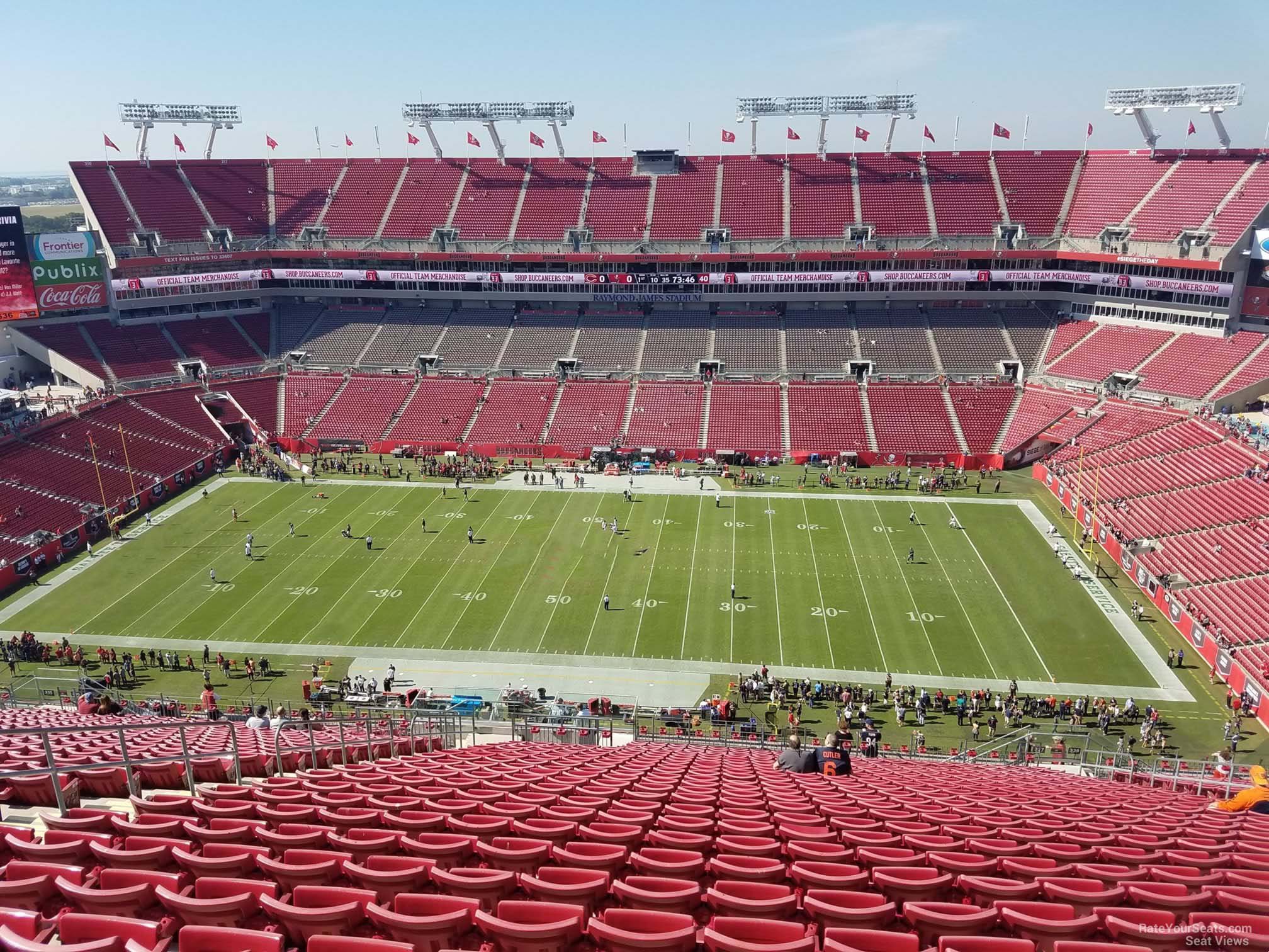 section 337, row dd seat view  for football - raymond james stadium