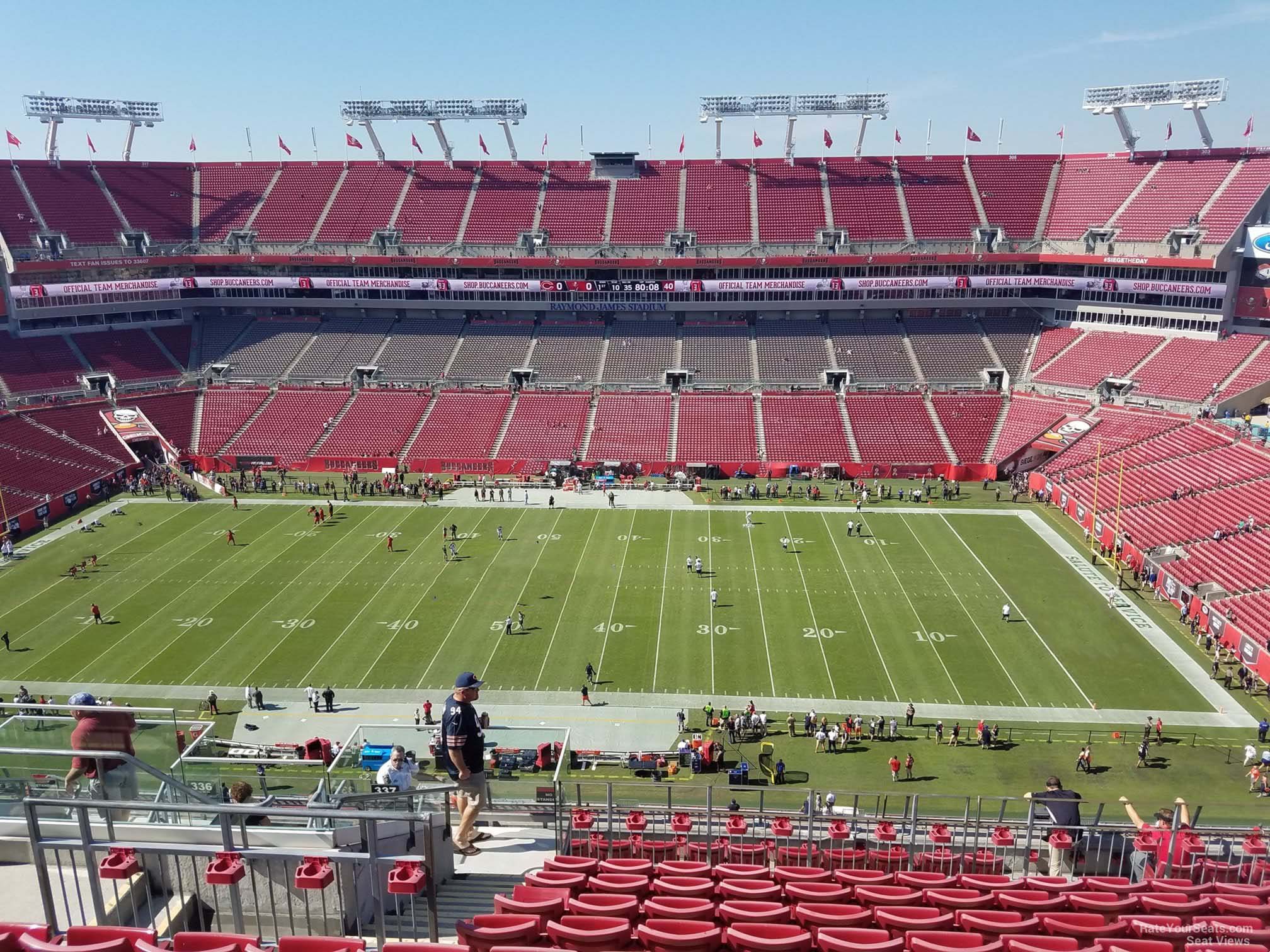 section 337, row k seat view for football - raymond james stadium
