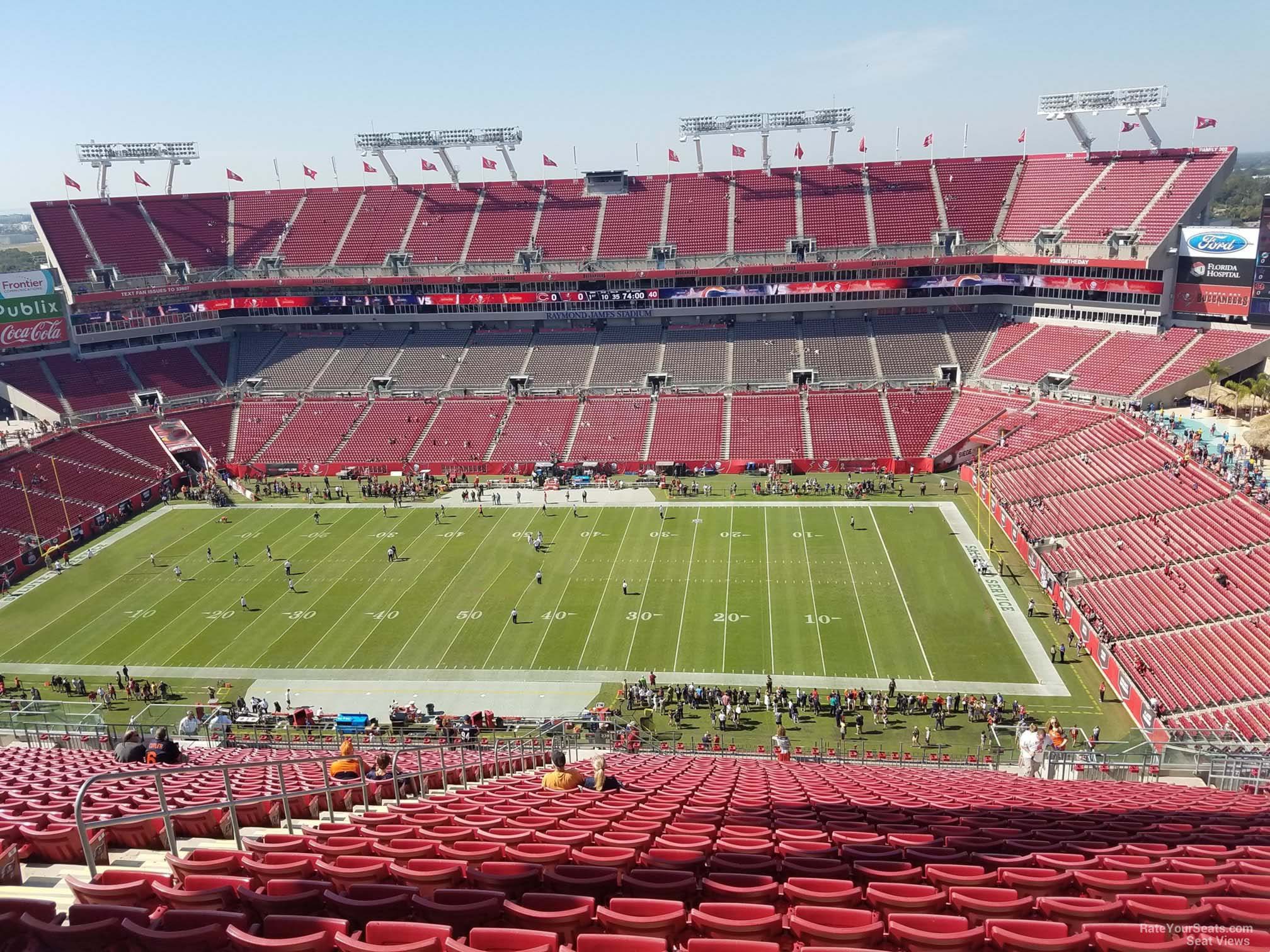 section 338, row dd seat view  for football - raymond james stadium