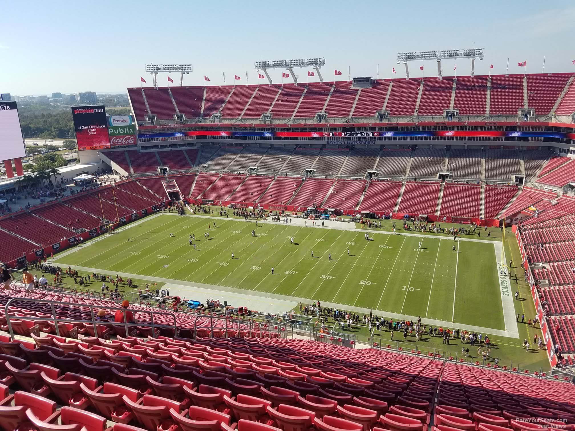 section 339, row dd seat view  for football - raymond james stadium