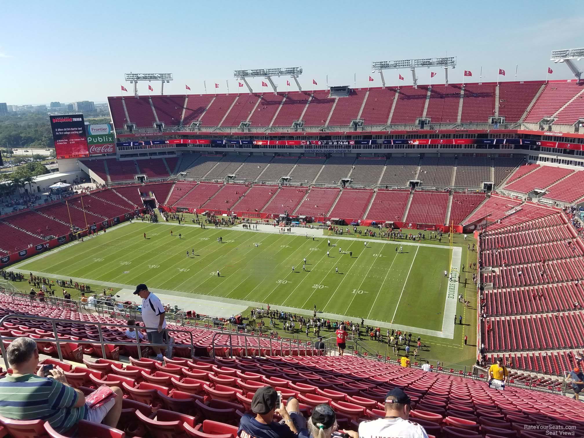 section 340, row dd seat view  for football - raymond james stadium