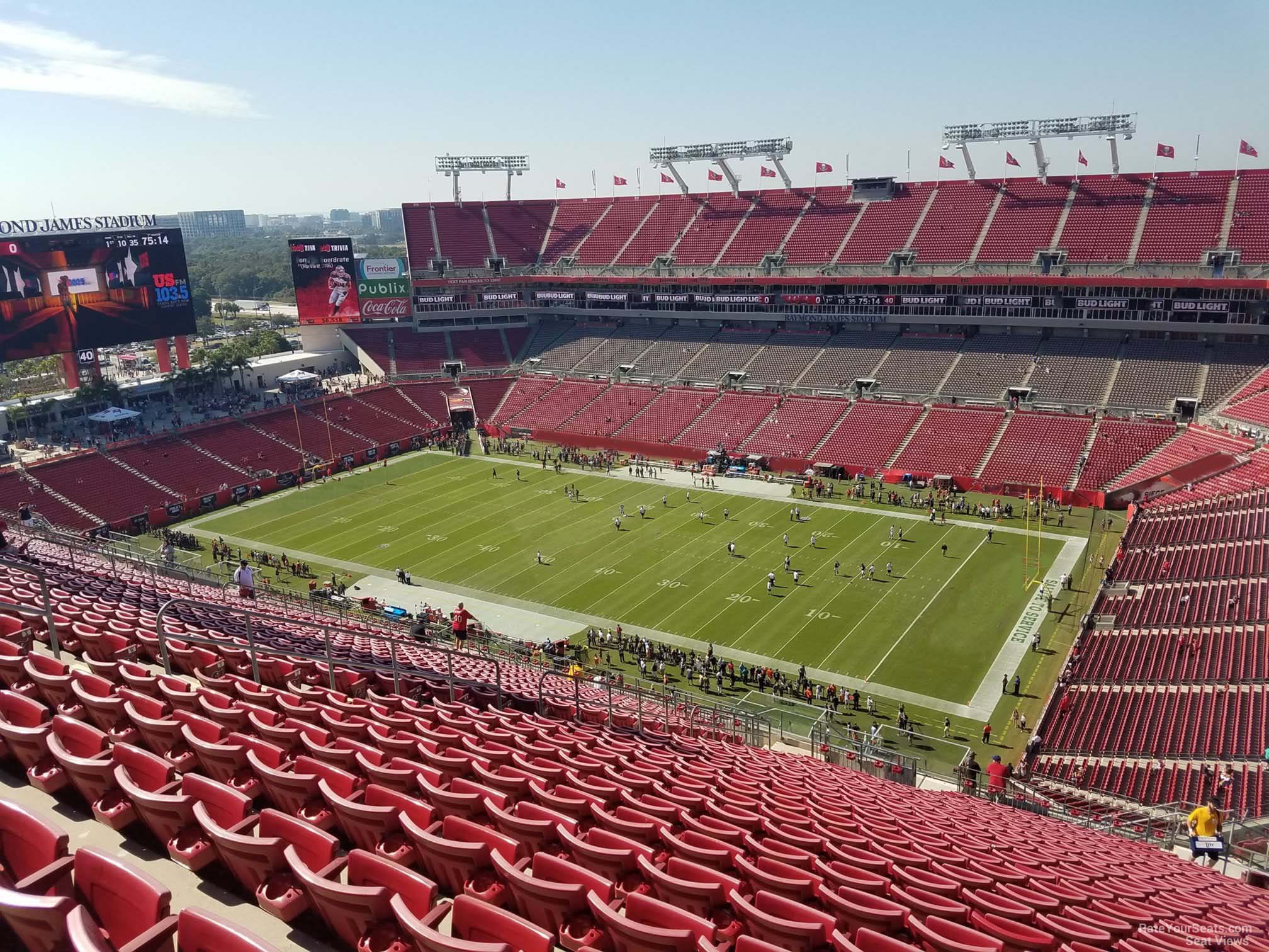 section 341, row dd seat view  for football - raymond james stadium