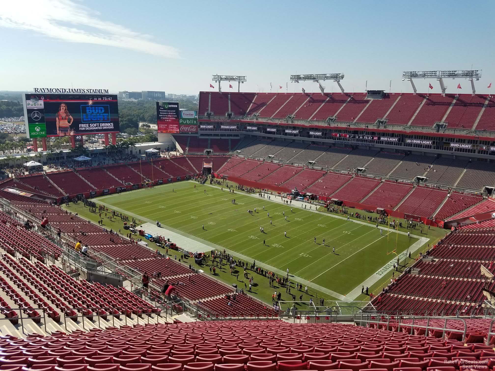 section 342, row dd seat view  for football - raymond james stadium