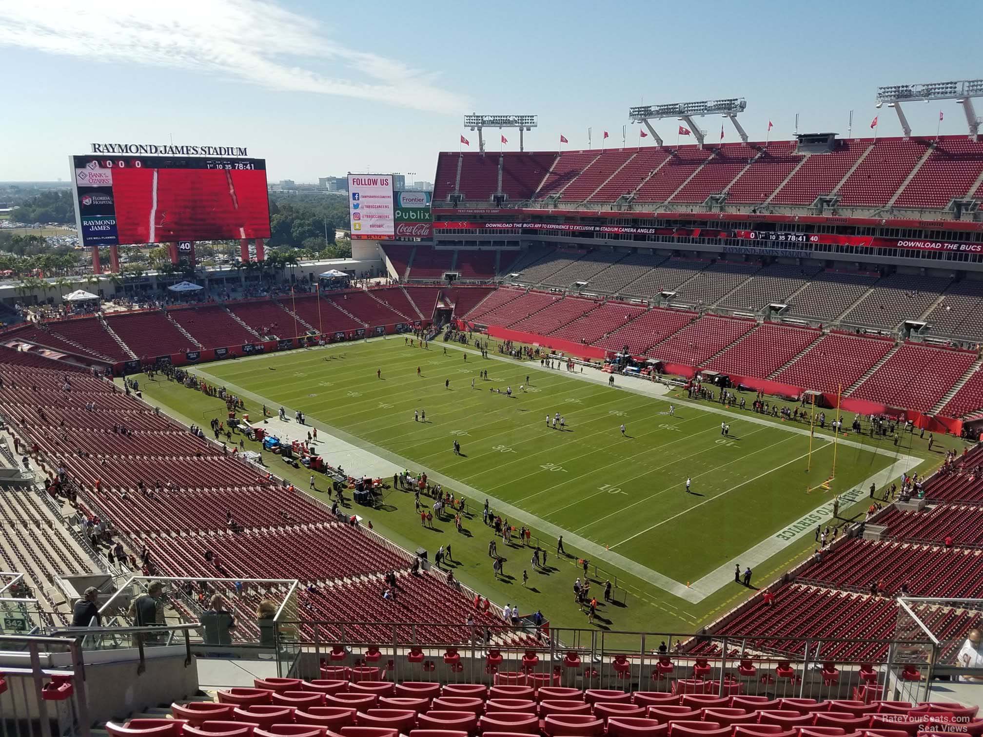 section 343, row k seat view  for football - raymond james stadium