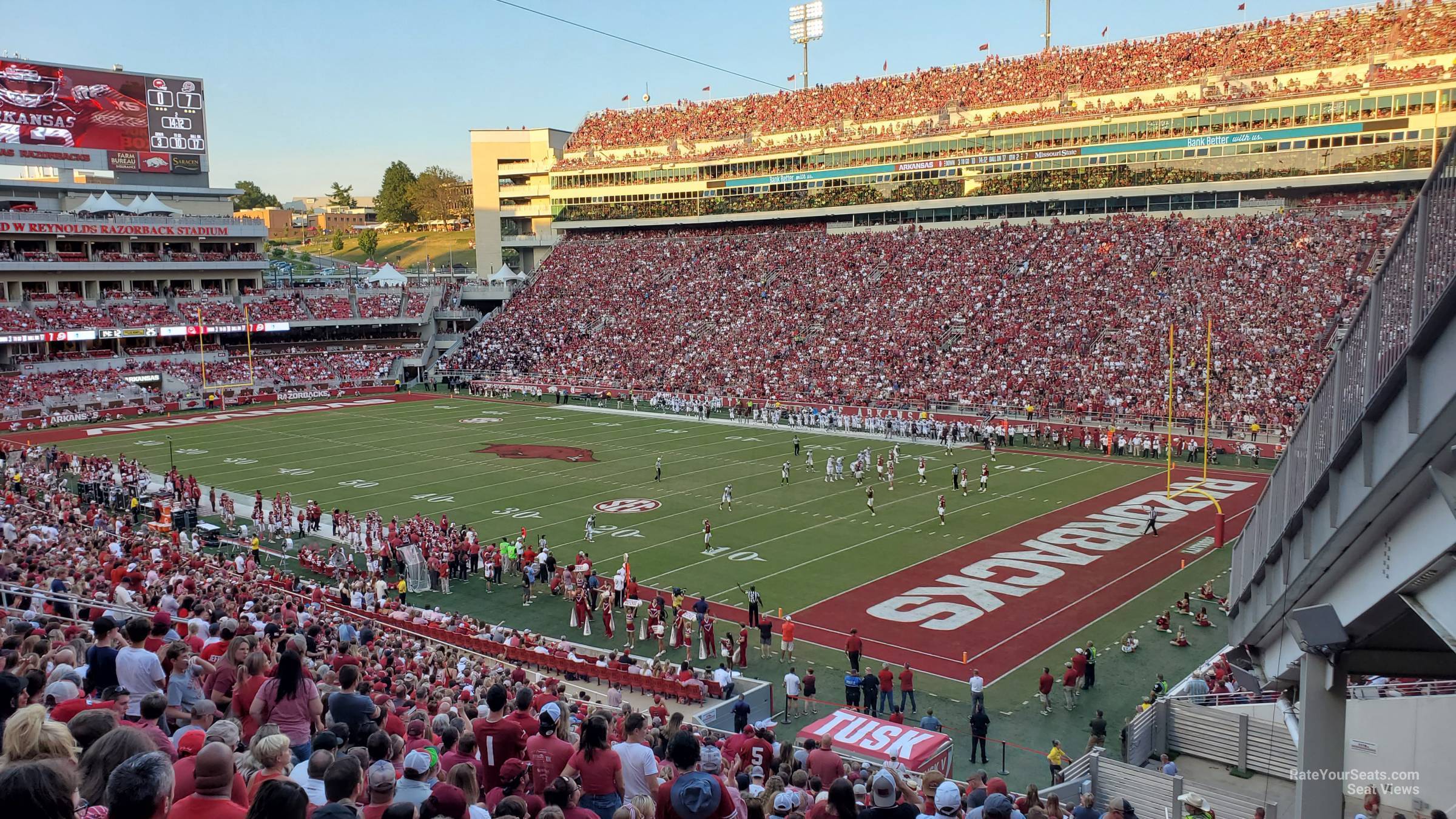 section 101, row 37 seat view  - razorback stadium