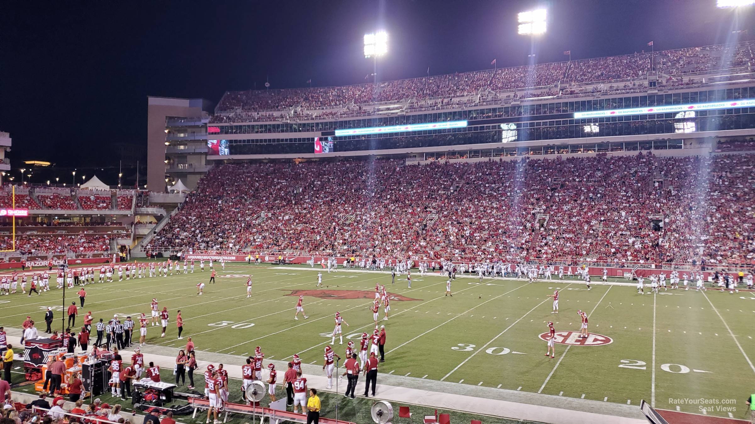 section 103, row 17 seat view  - razorback stadium