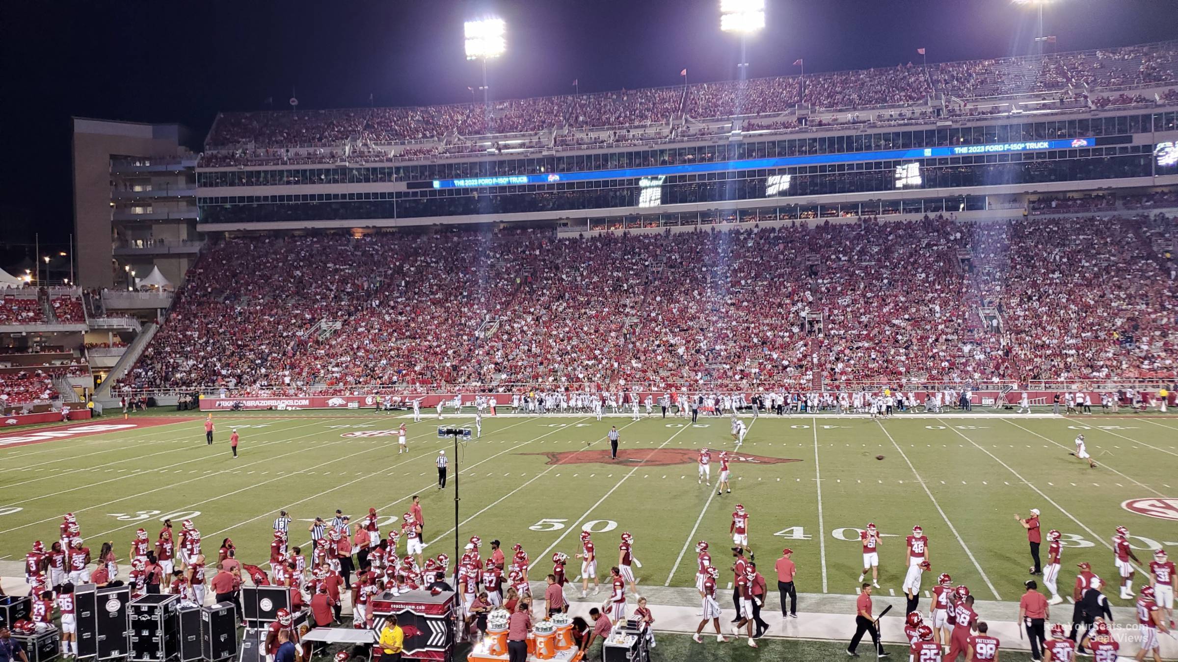 section 104, row 17 seat view  - razorback stadium