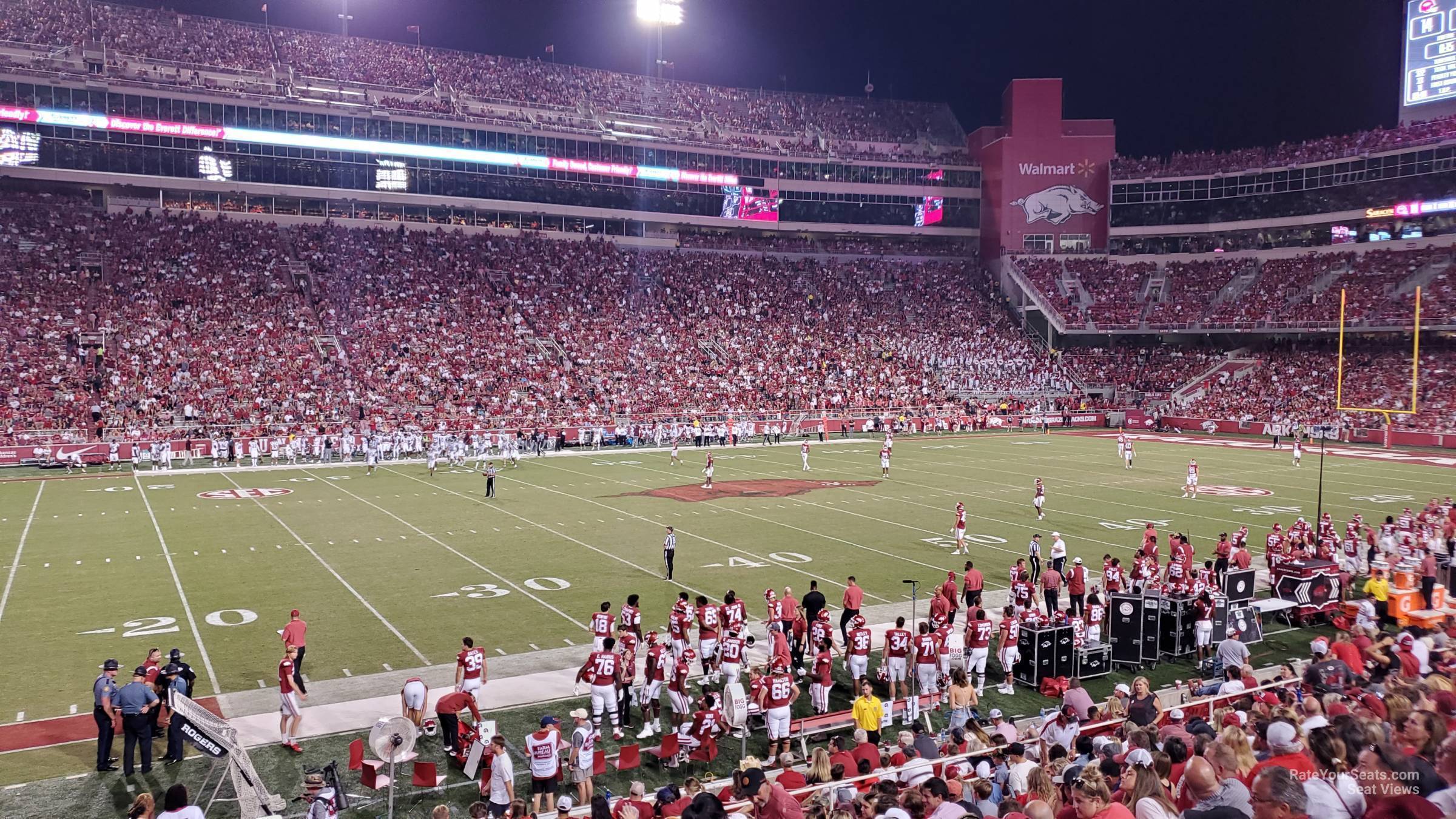 section 106, row 17 seat view  - razorback stadium