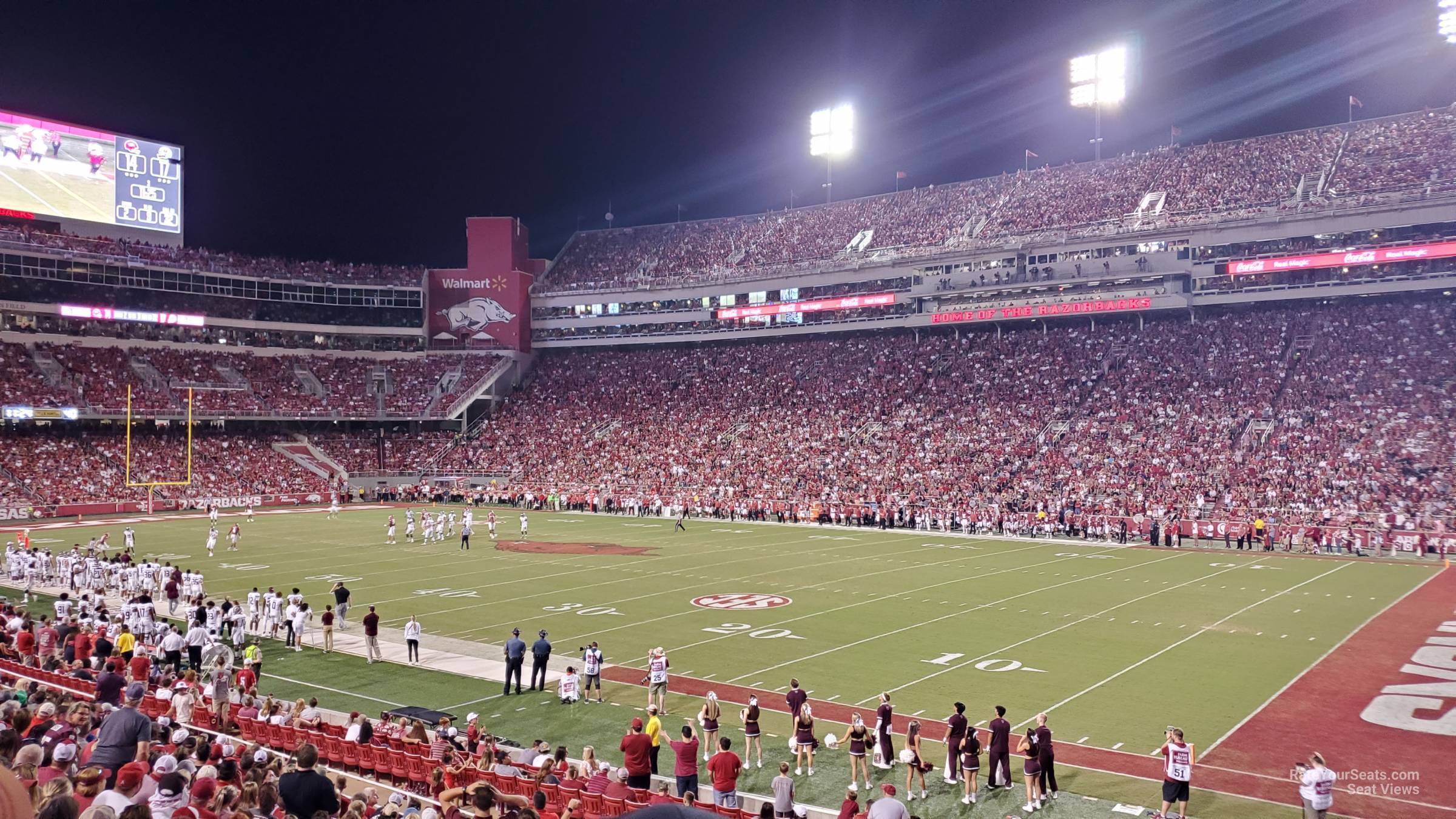 section 120, row 16 seat view  - razorback stadium