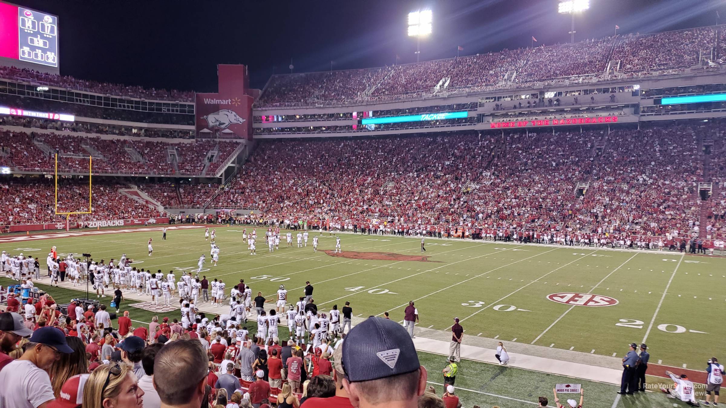 section 121, row 16 seat view  - razorback stadium