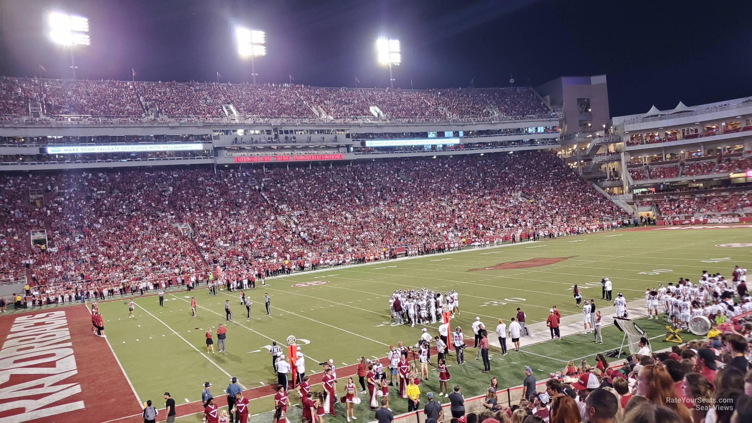 section 125, row 16 seat view  - razorback stadium