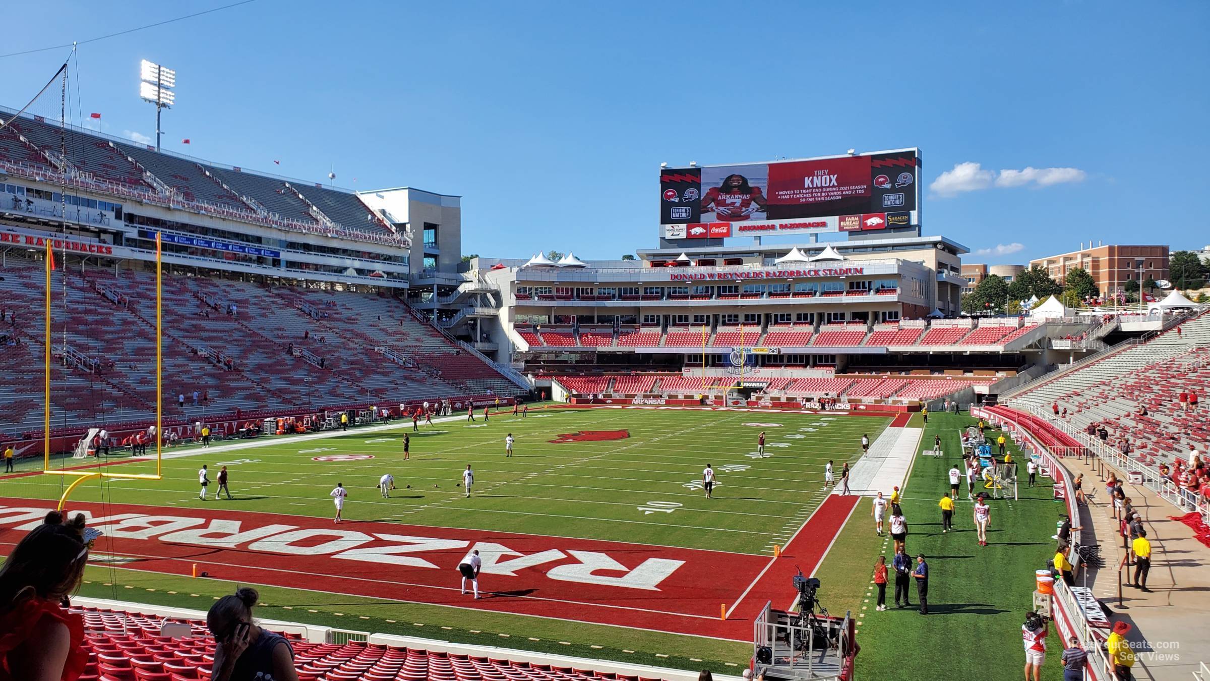 section 129, row 2 seat view  - razorback stadium