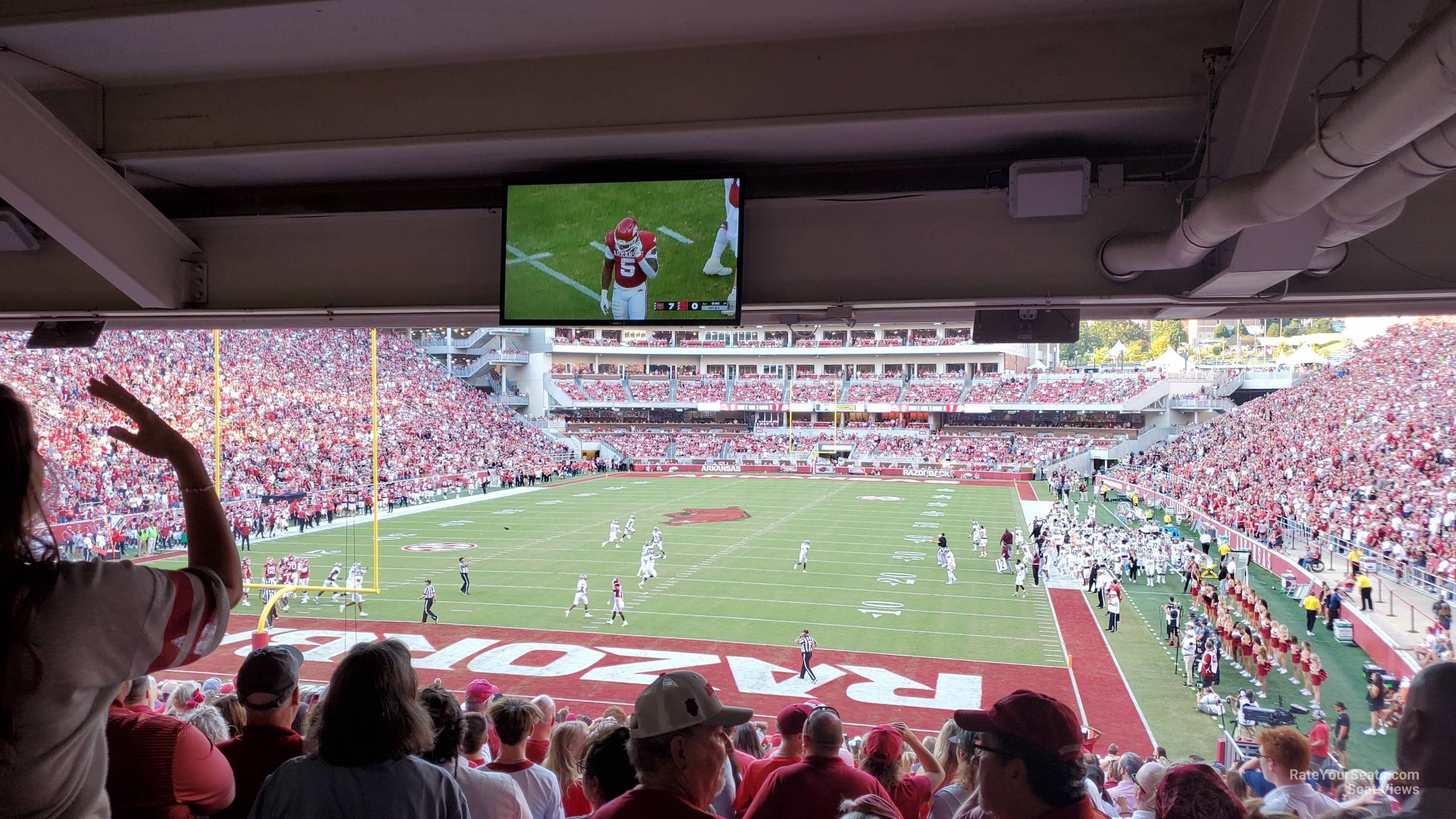 section 130, row 29 seat view  - razorback stadium