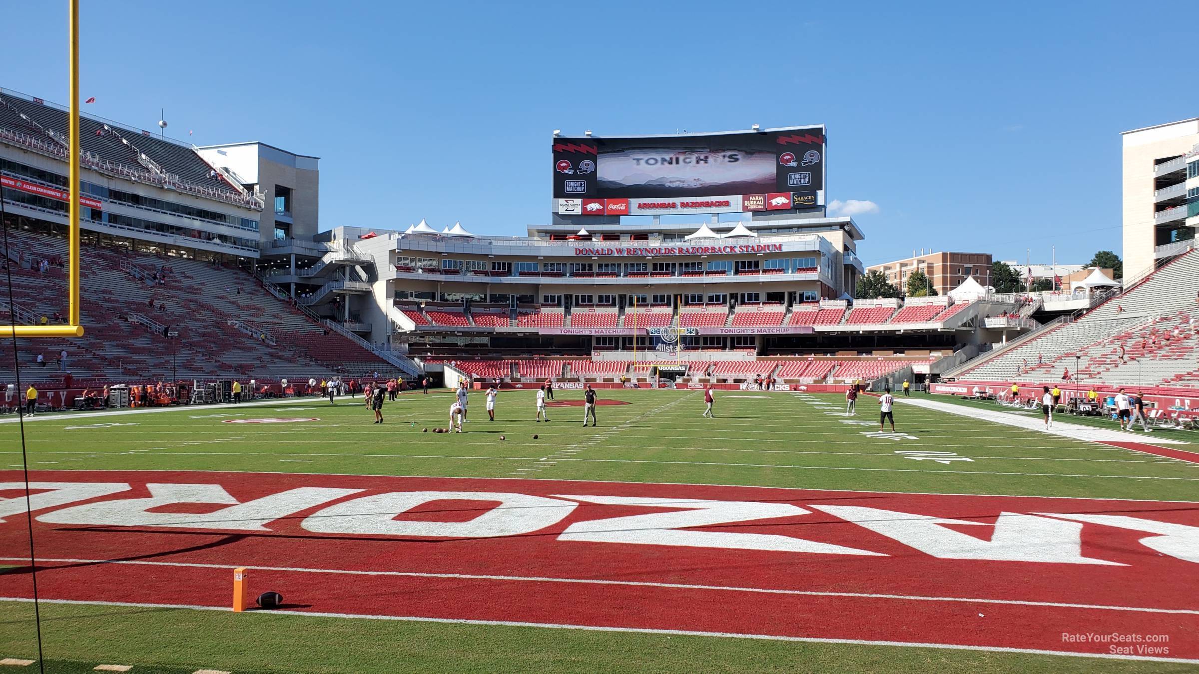 section 131, row 2 seat view  - razorback stadium