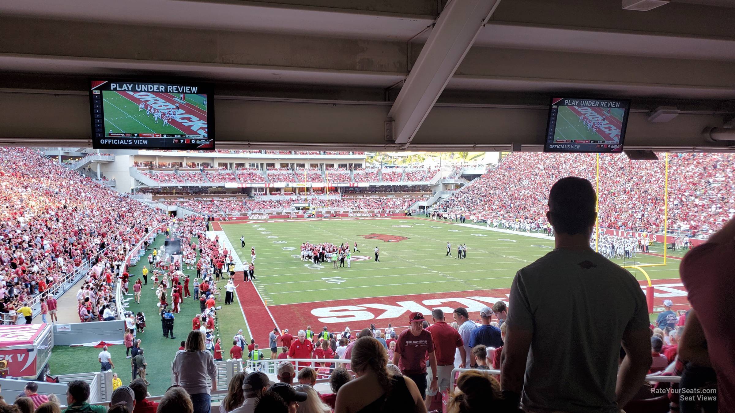 section 135, row 29 seat view  - razorback stadium