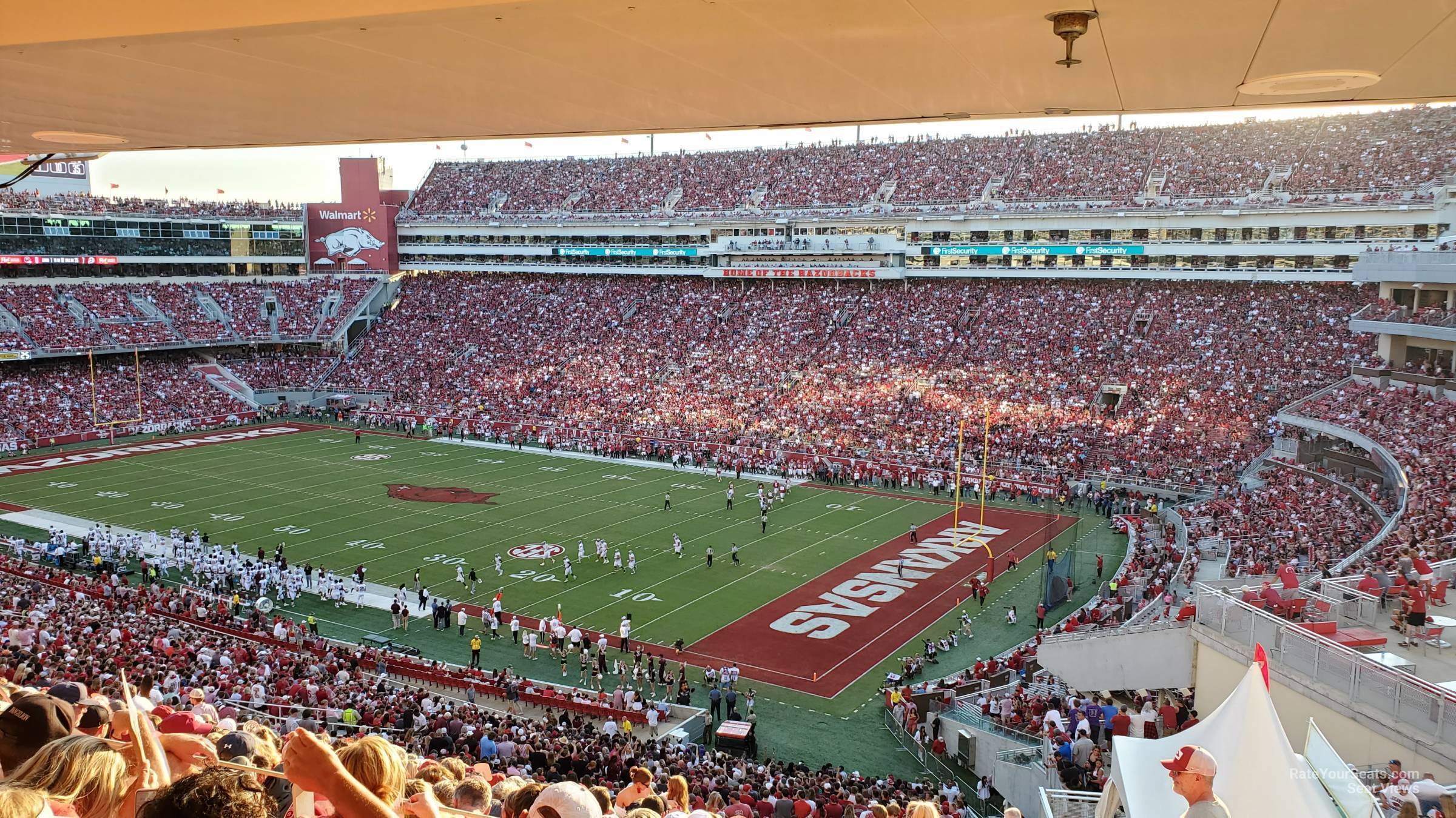 section 214, row 4 seat view  - razorback stadium