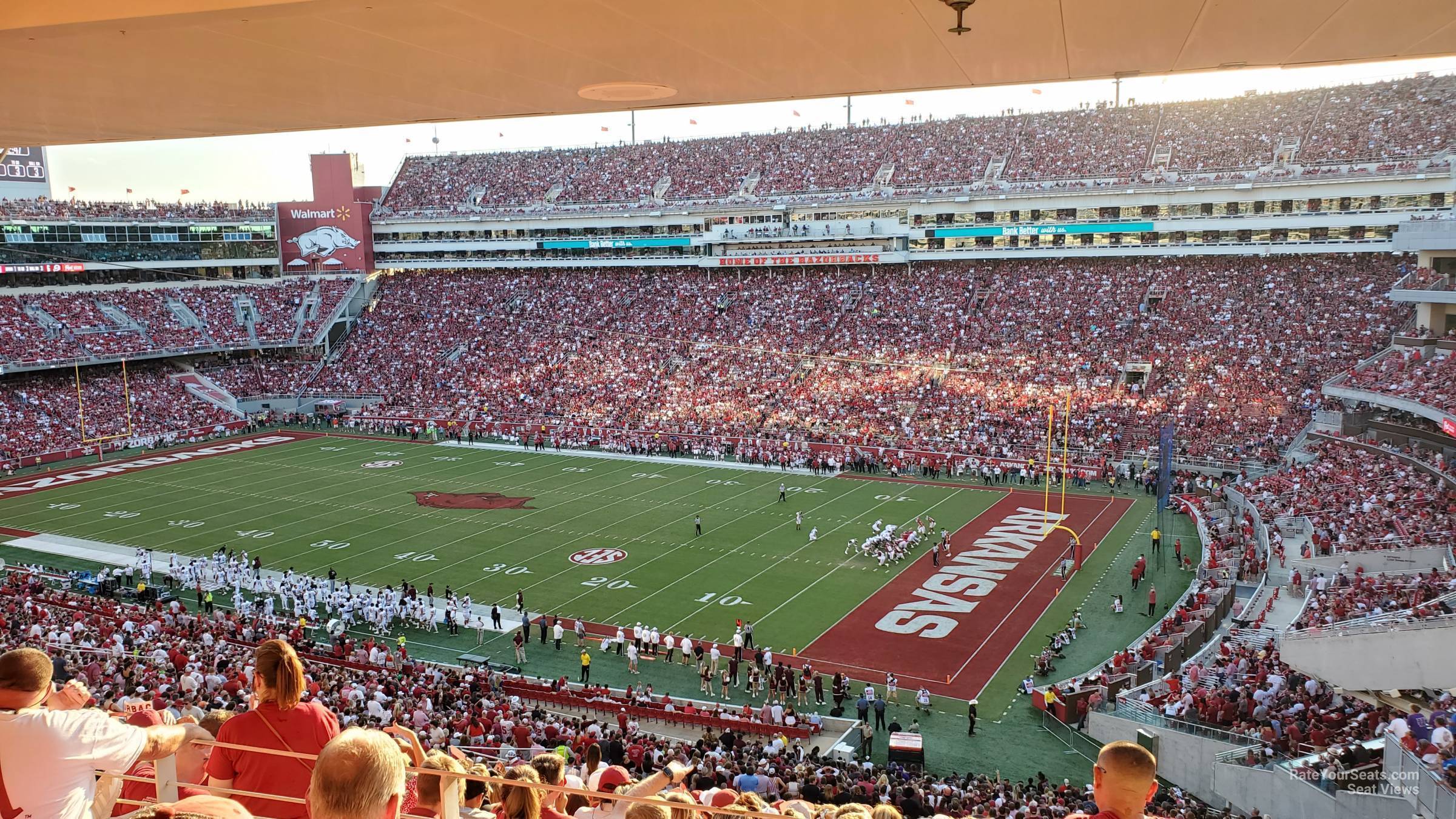 section 216, row 4 seat view  - razorback stadium