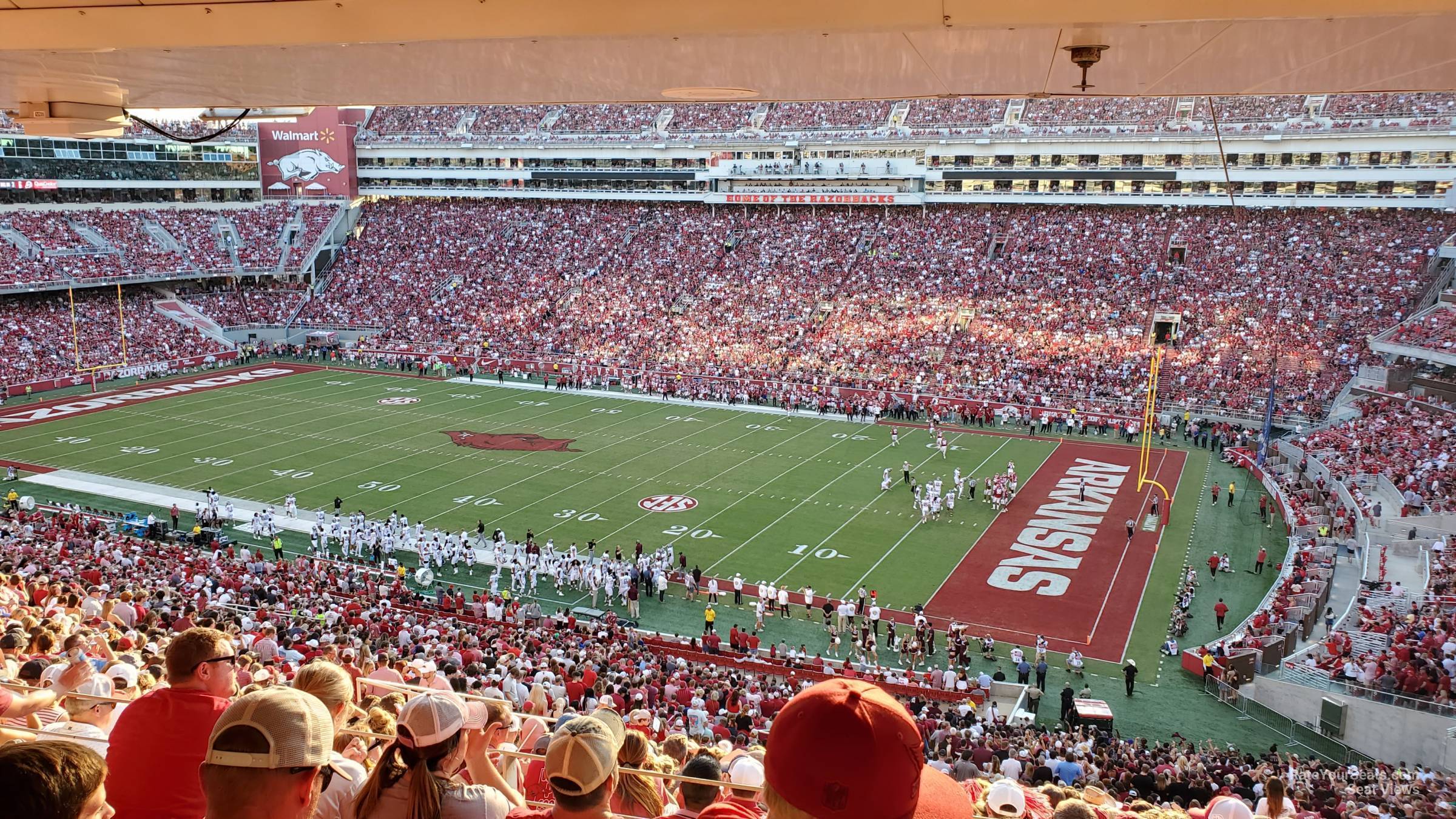 section 217, row 4 seat view  - razorback stadium