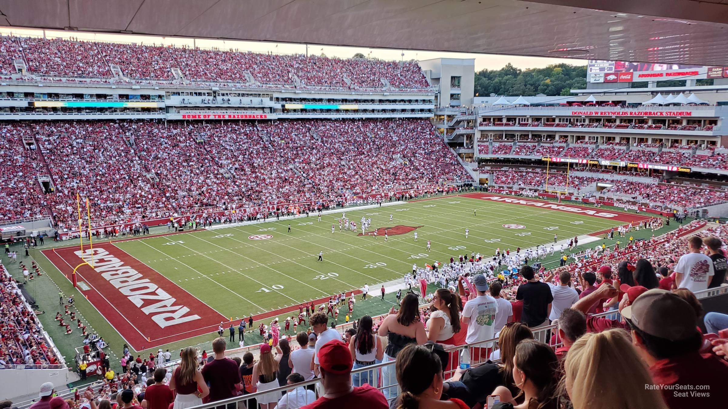 section 222, row 4 seat view  - razorback stadium