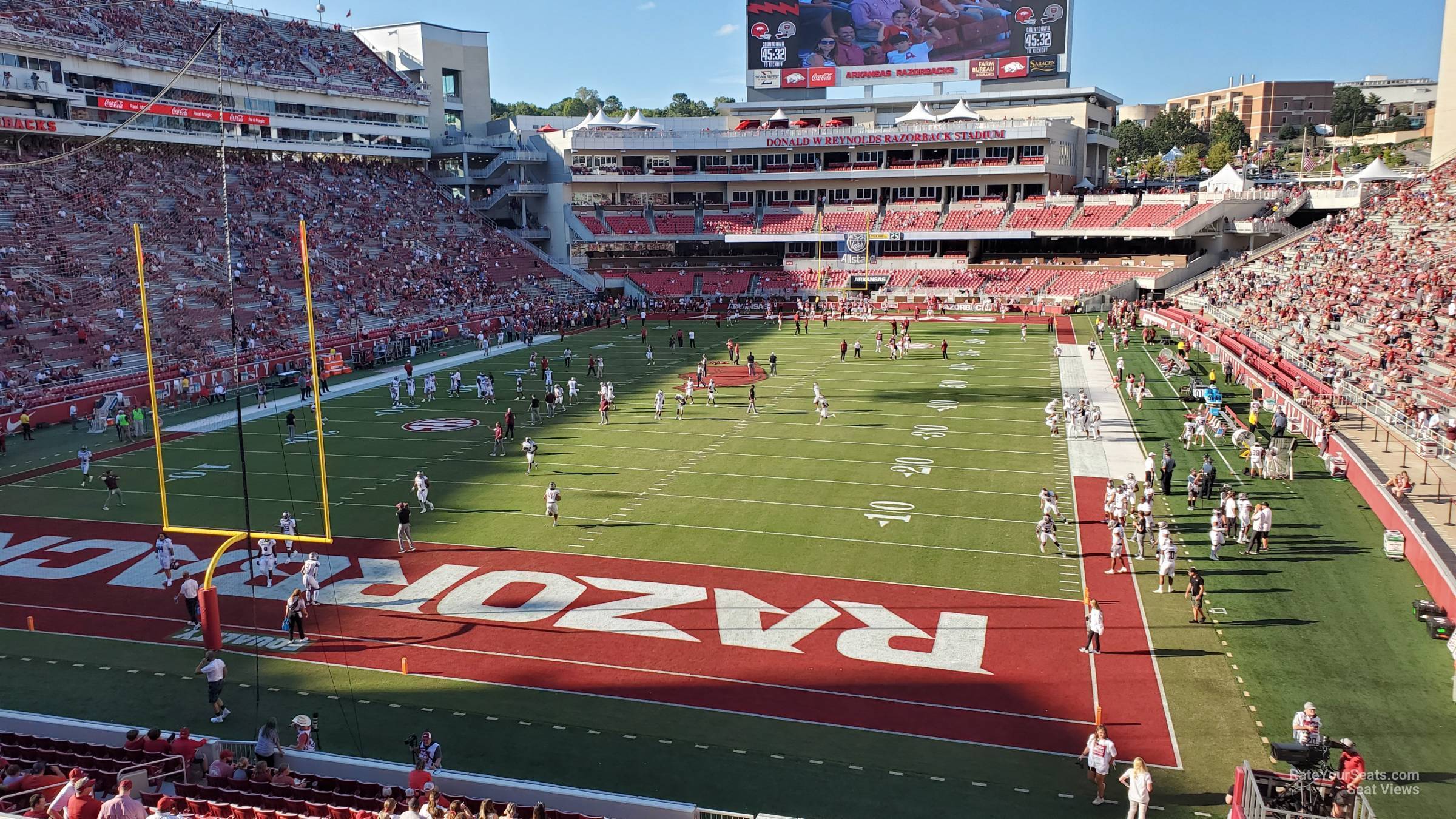 section 230, row 4 seat view  for football - razorback stadium