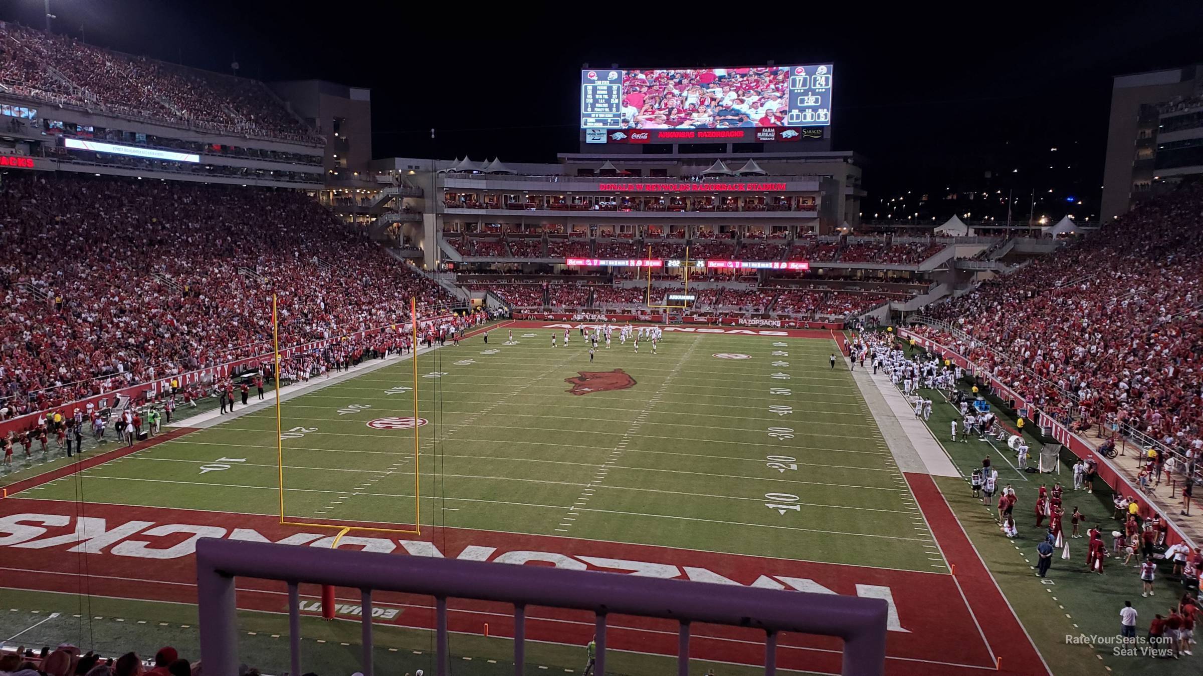 section 231, row 10 seat view  - razorback stadium