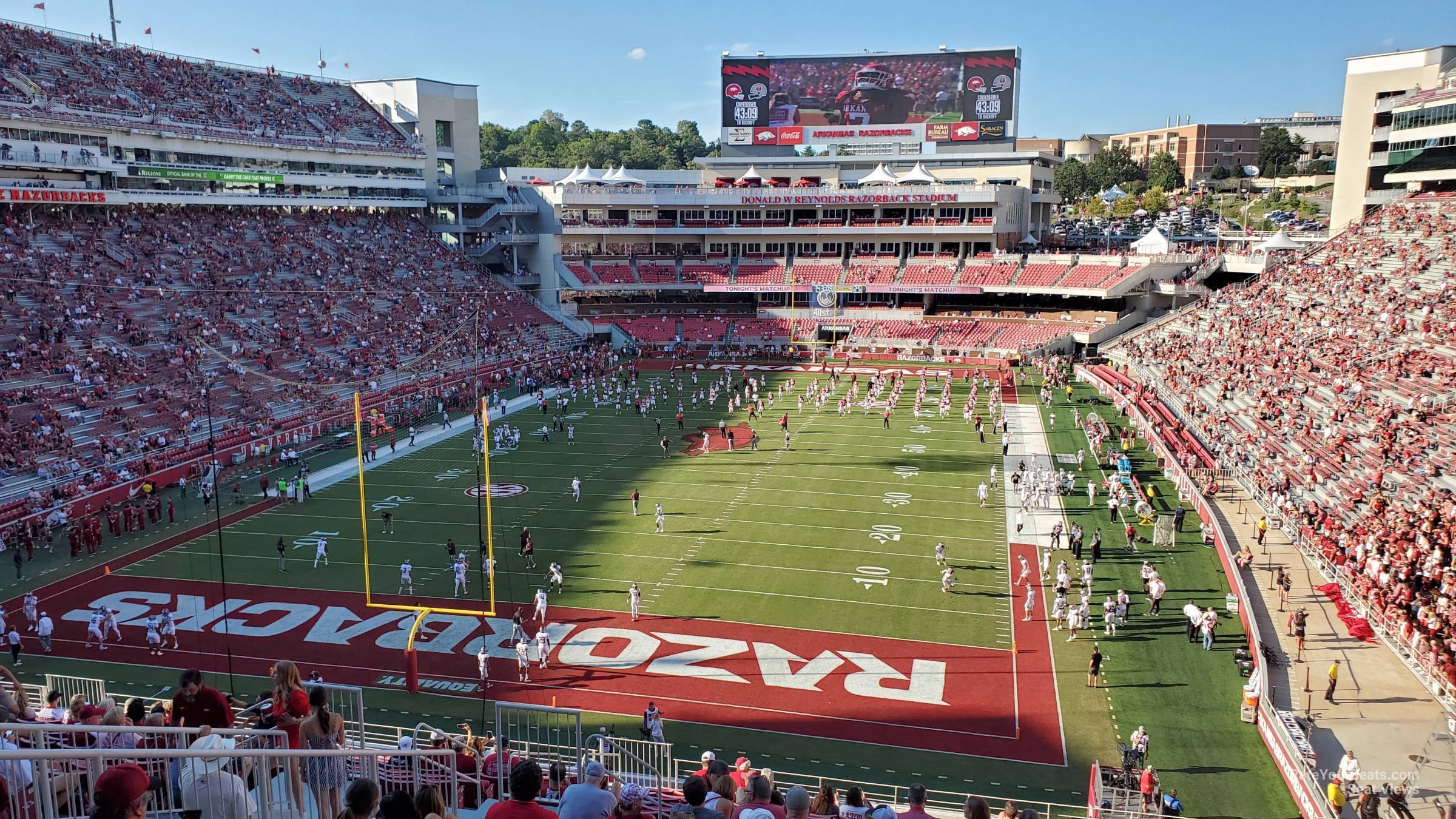 section 231, row 21 seat view  for football - razorback stadium