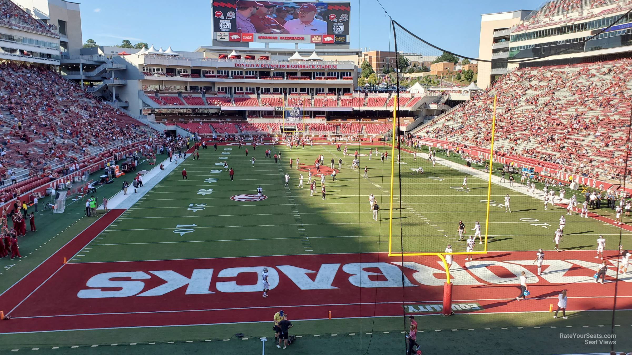 section 233, row 3 seat view  for football - razorback stadium