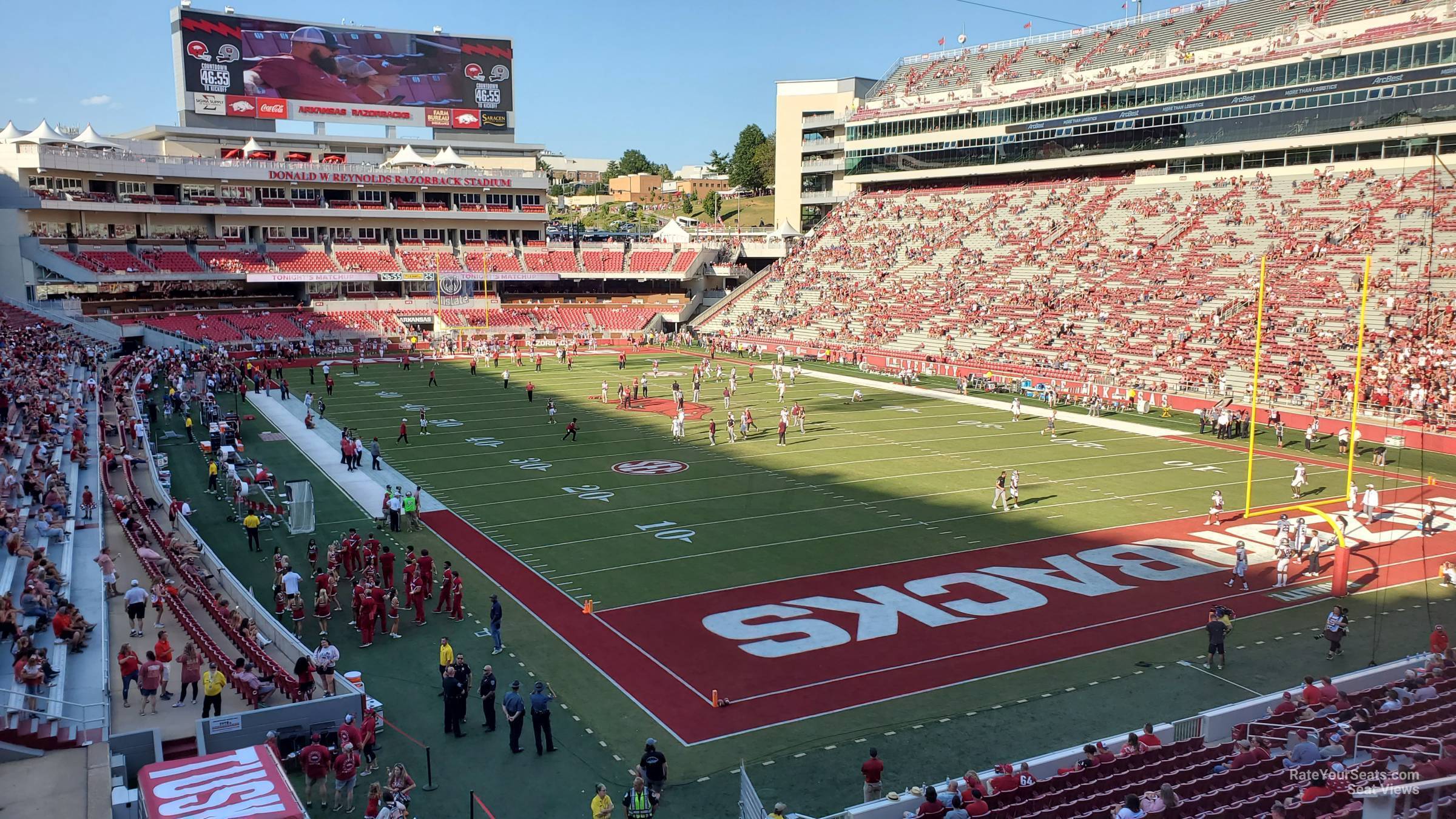 section 236, row 2 seat view  for football - razorback stadium