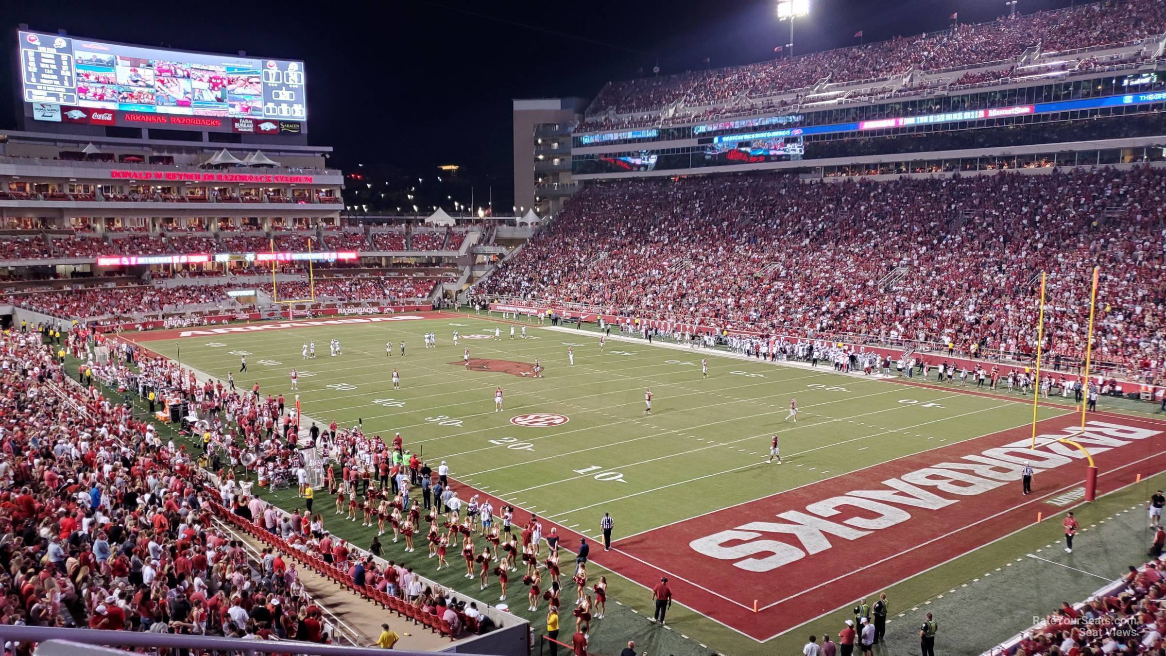 section 238, row 10 seat view  - razorback stadium