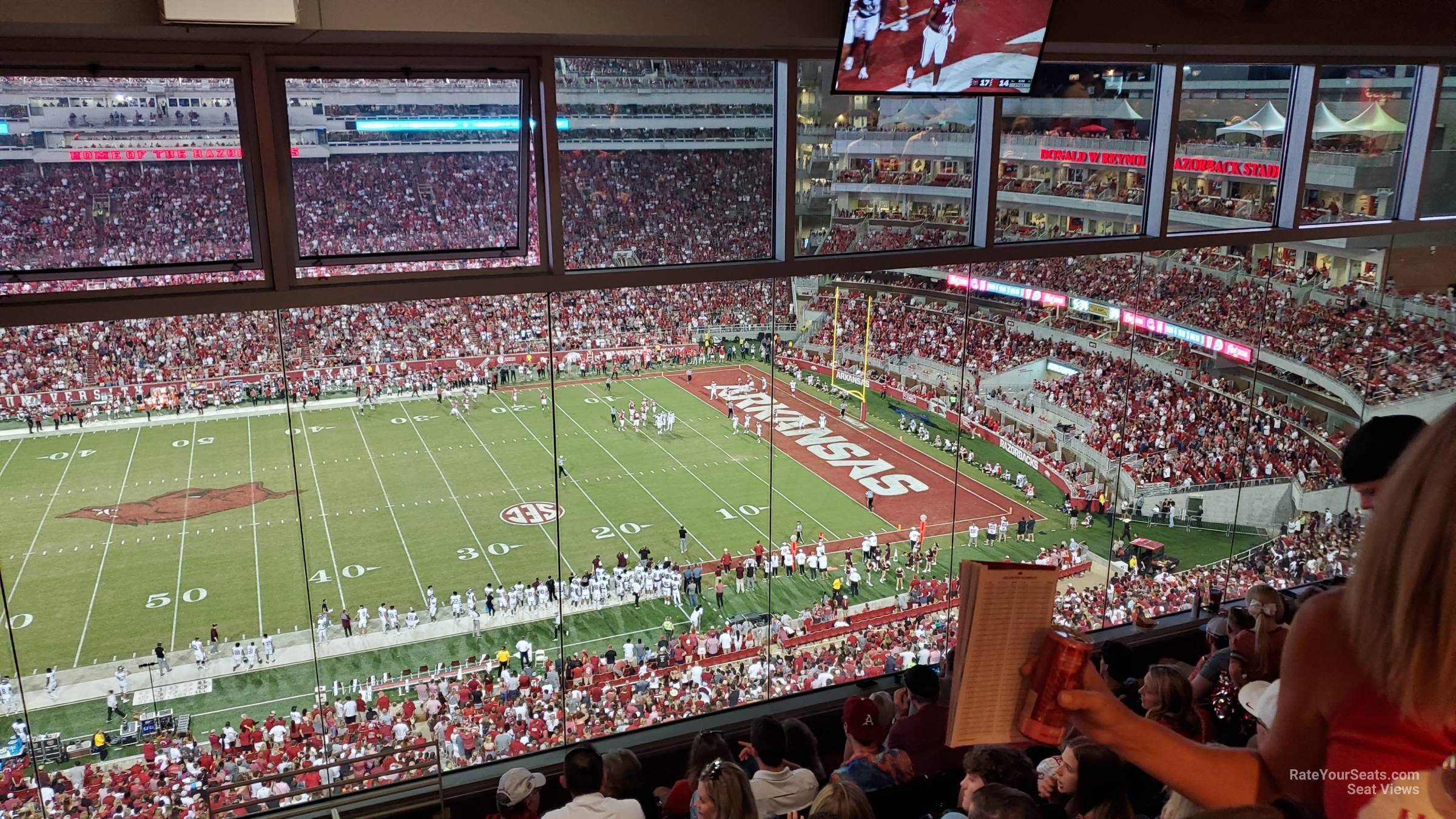 section 336, row 8 seat view  - razorback stadium