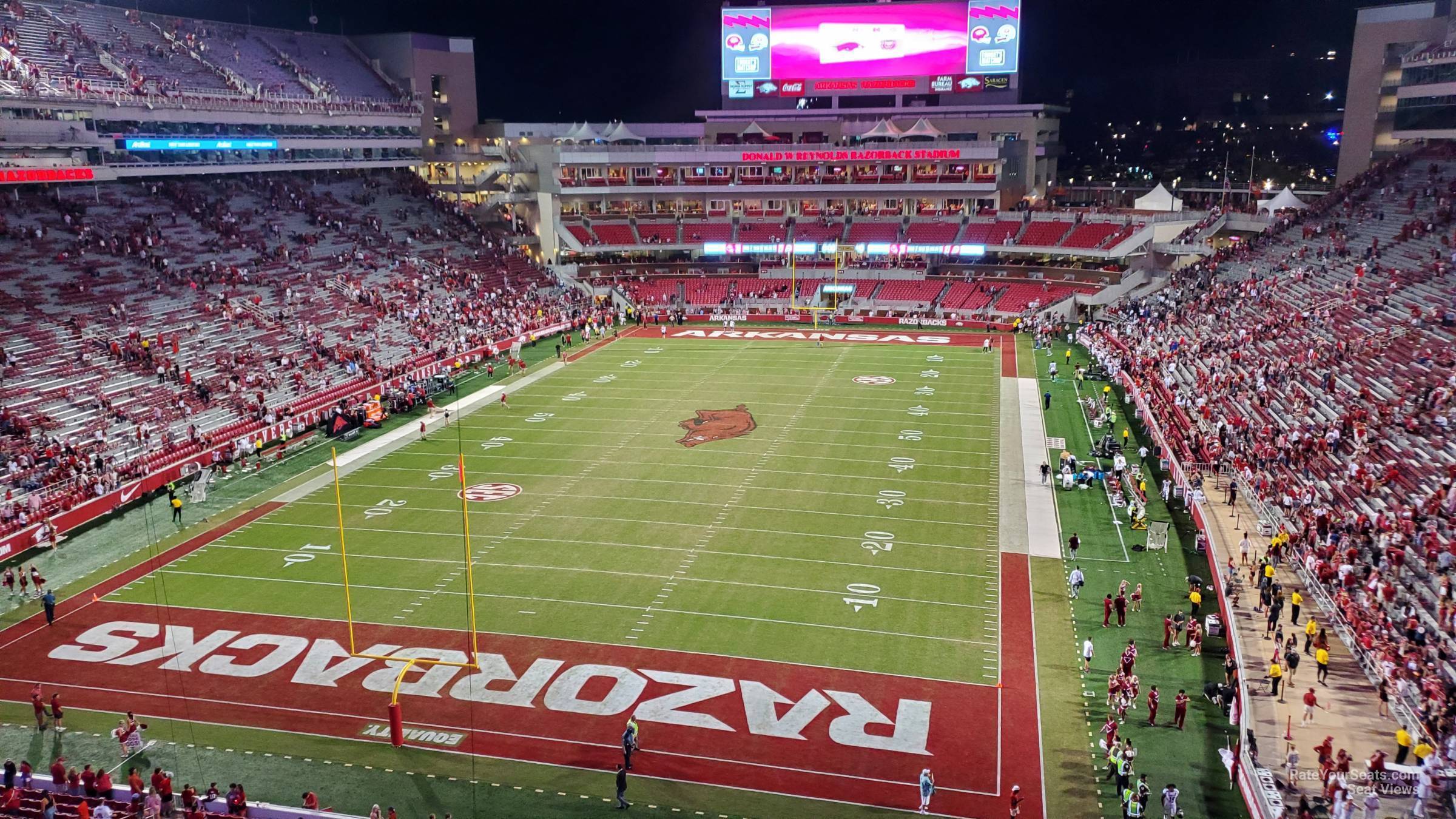 section 480, row 1 seat view  for football - razorback stadium