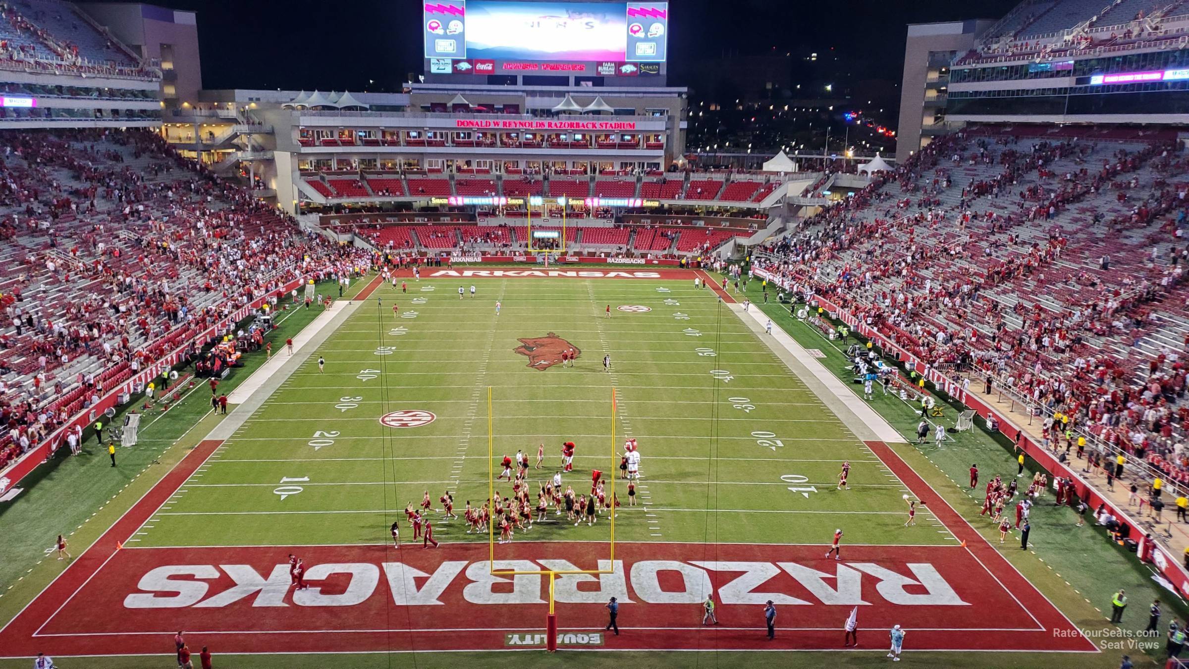section 482, row 1 seat view  for football - razorback stadium