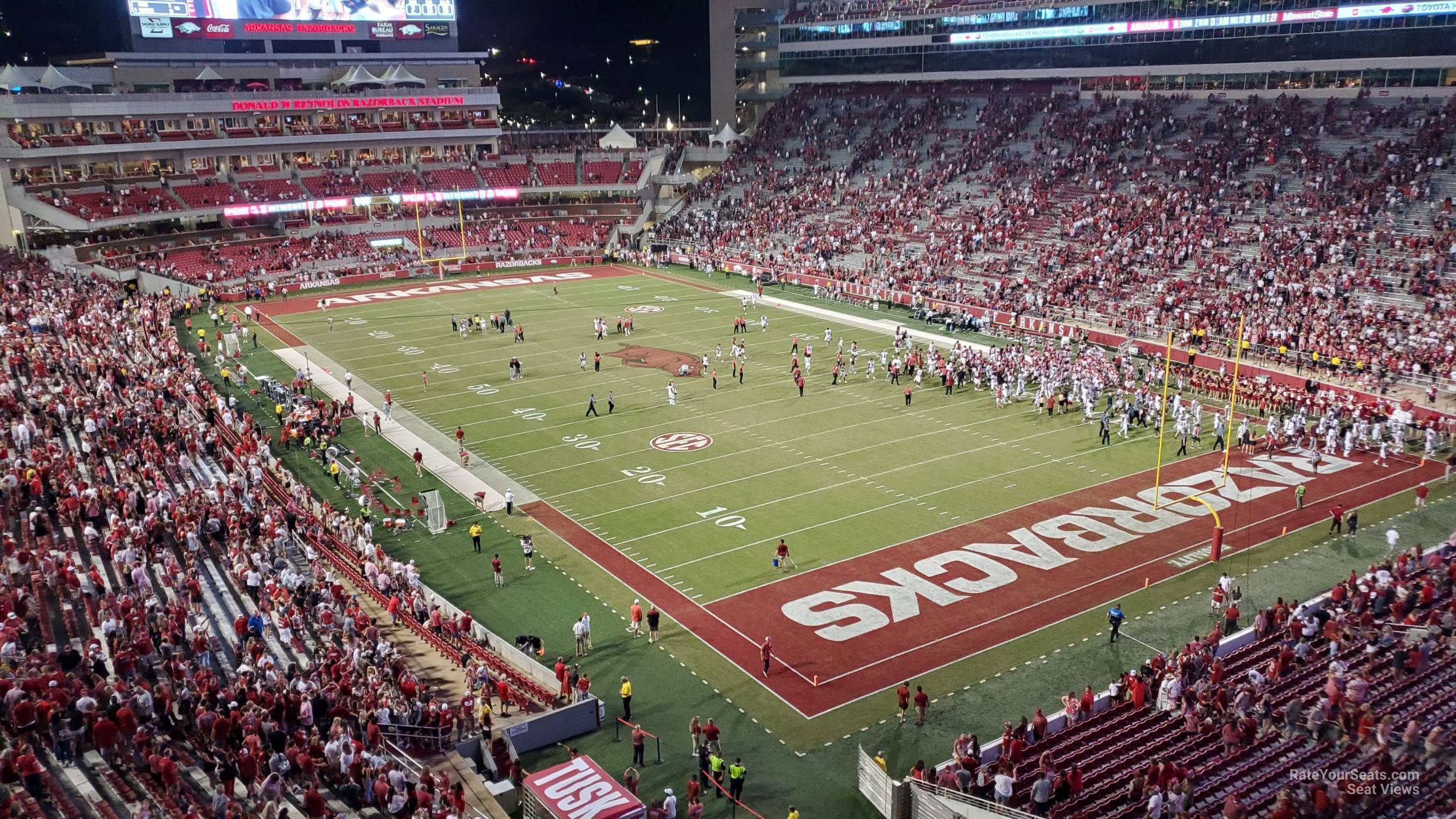 section 488, row 1 seat view  - razorback stadium