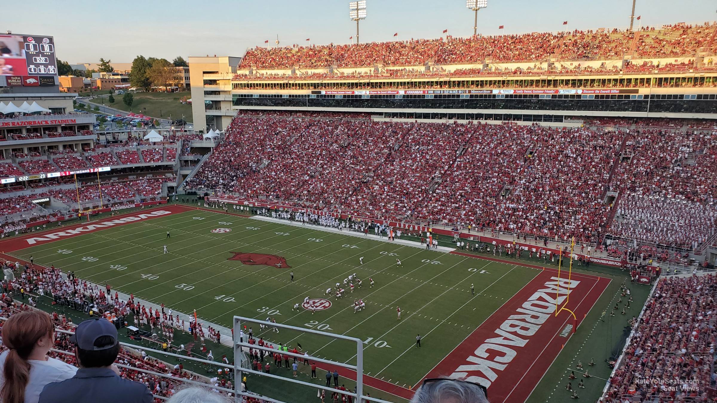 section 500, row 1 seat view  - razorback stadium