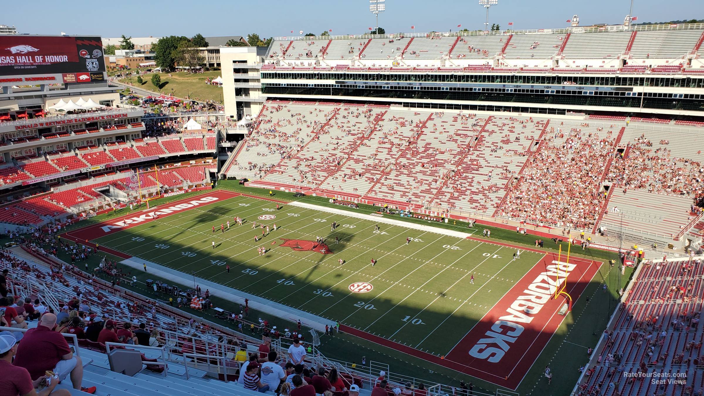 section 500, row 23 seat view  - razorback stadium