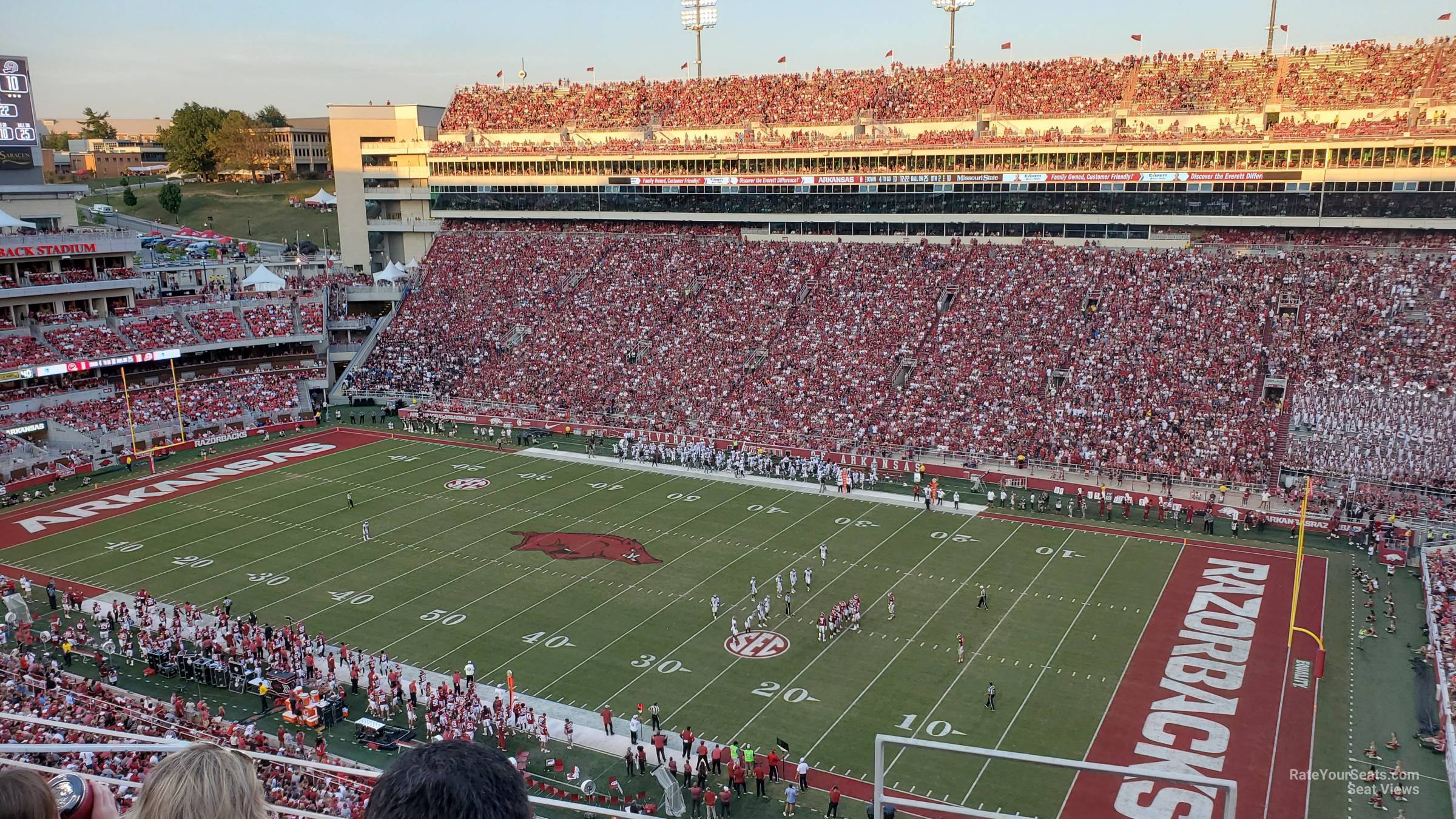 section 501, row 1 seat view  - razorback stadium