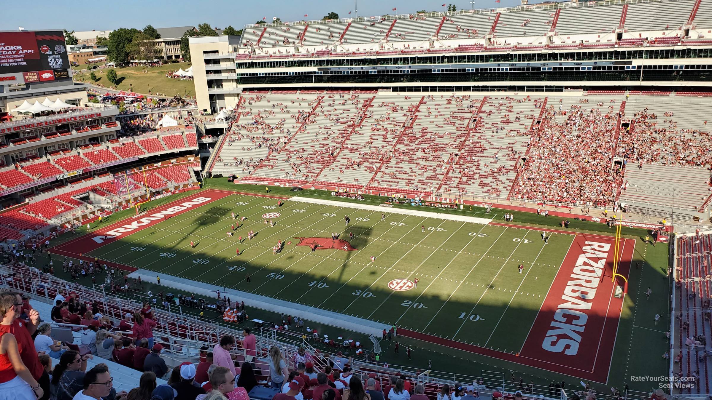 section 501, row 23 seat view  - razorback stadium