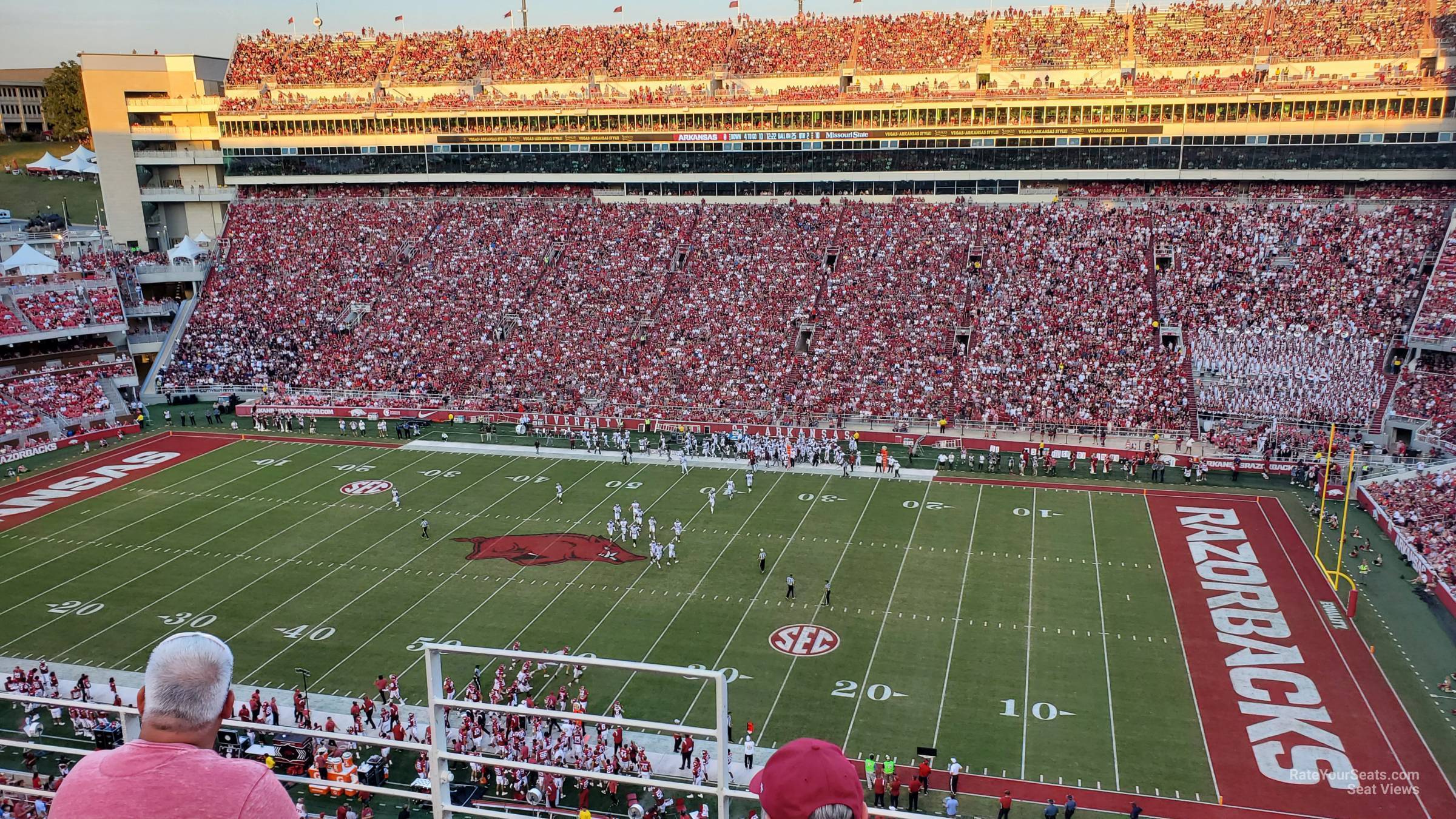 section 502, row 1 seat view  - razorback stadium