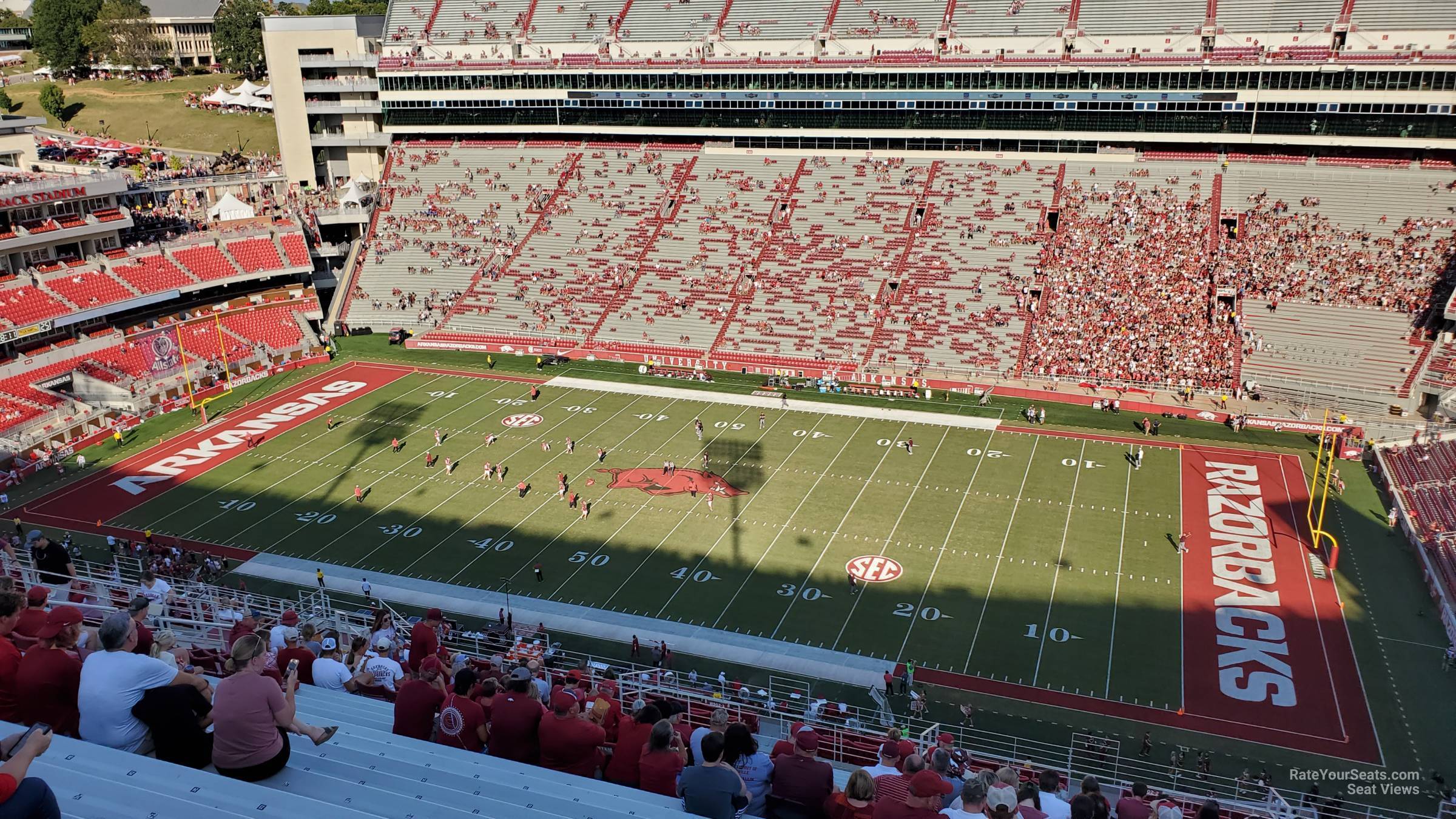 section 502, row 23 seat view  - razorback stadium