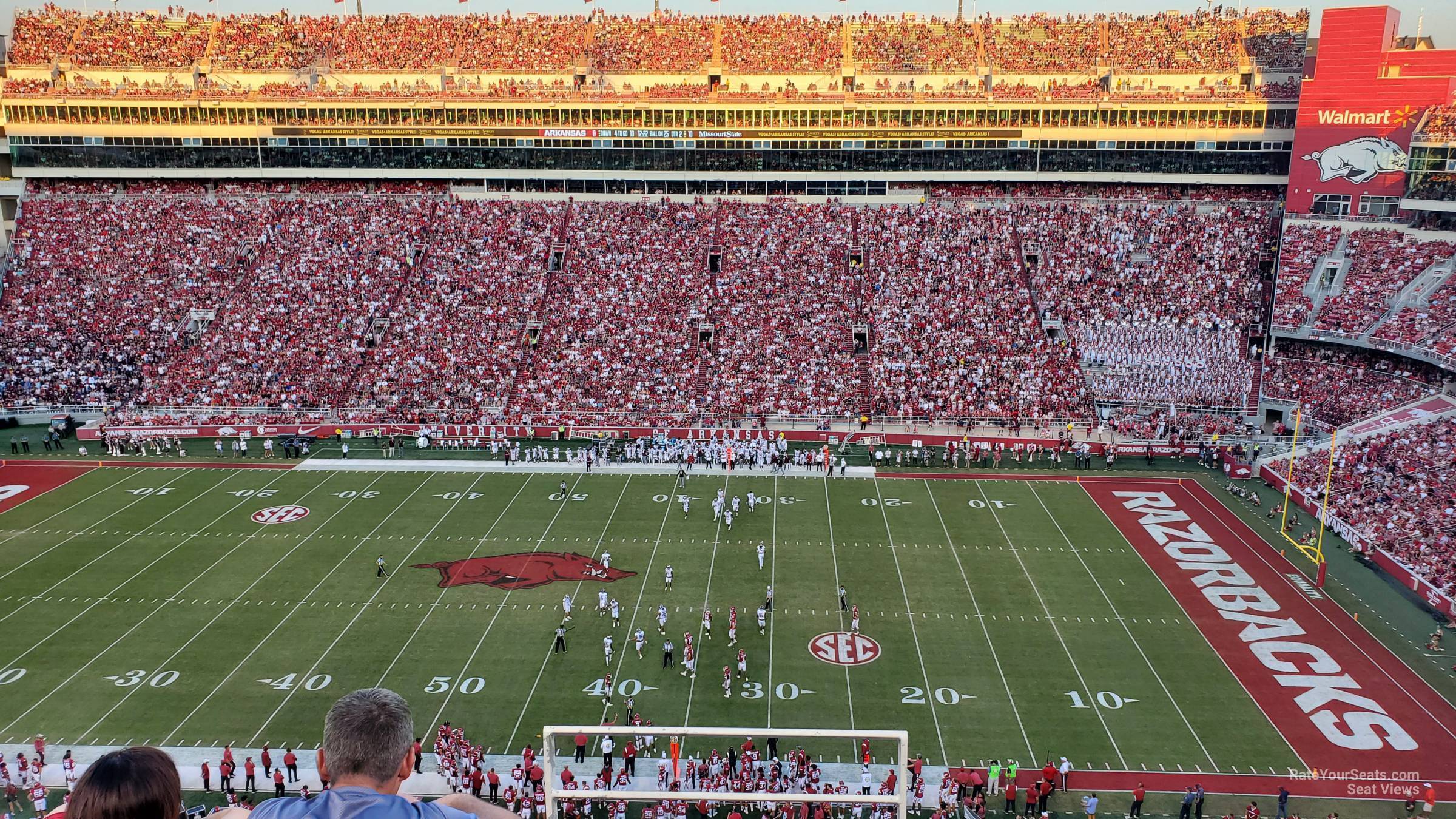 section 503, row 1 seat view  - razorback stadium