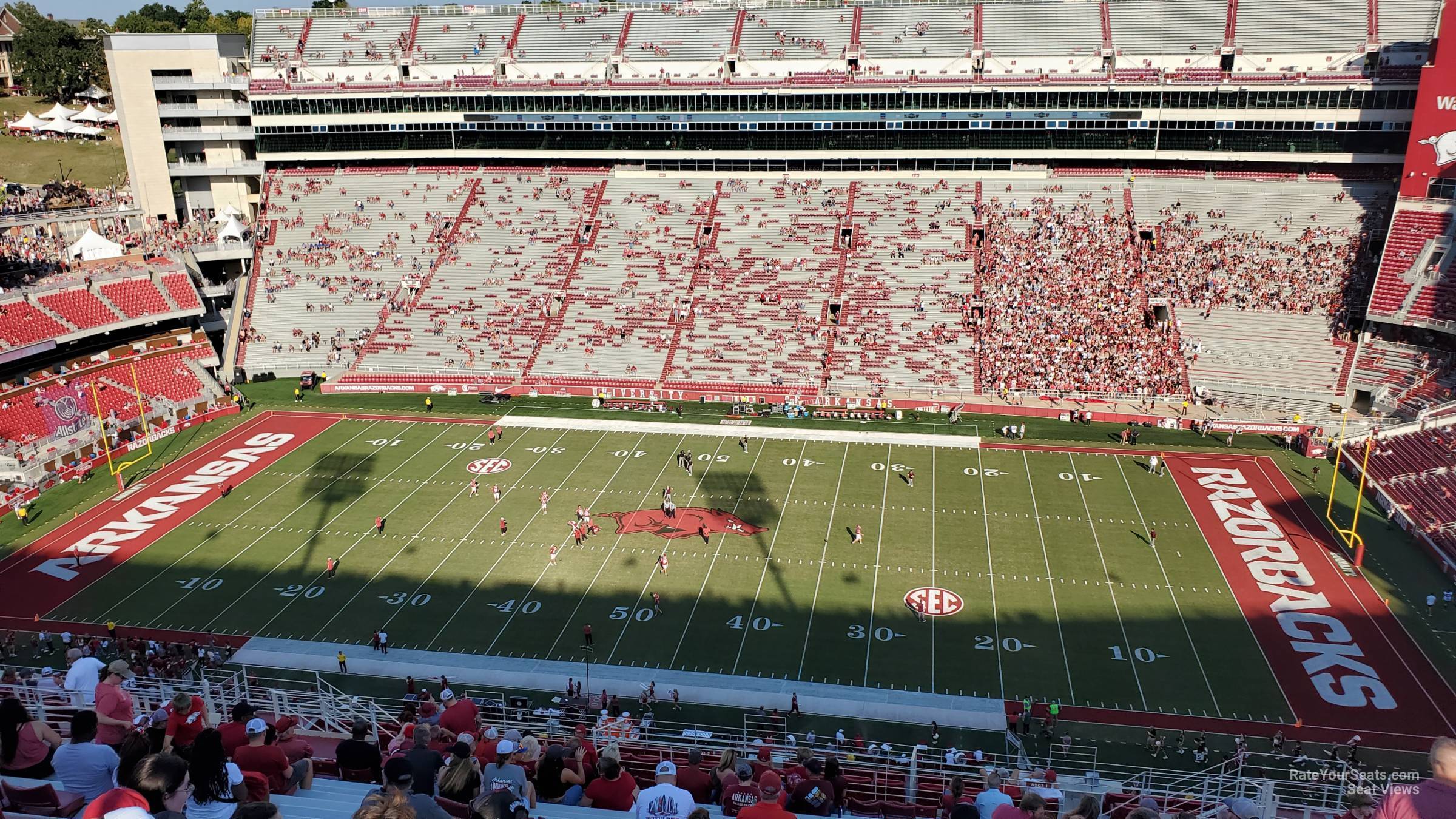 section 503, row 23 seat view  - razorback stadium