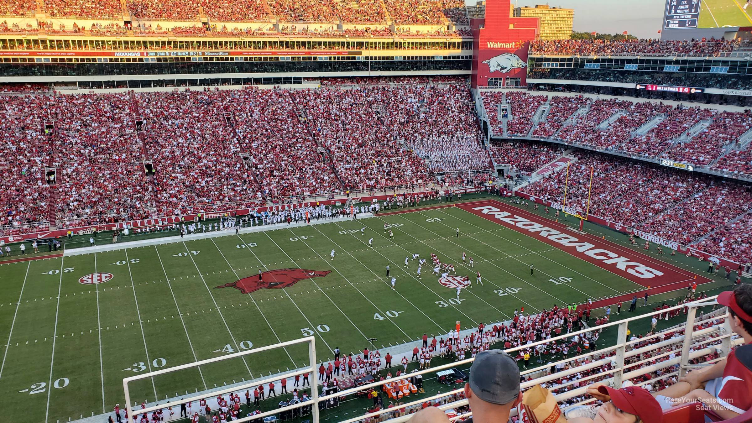 section 505, row 1 seat view  - razorback stadium