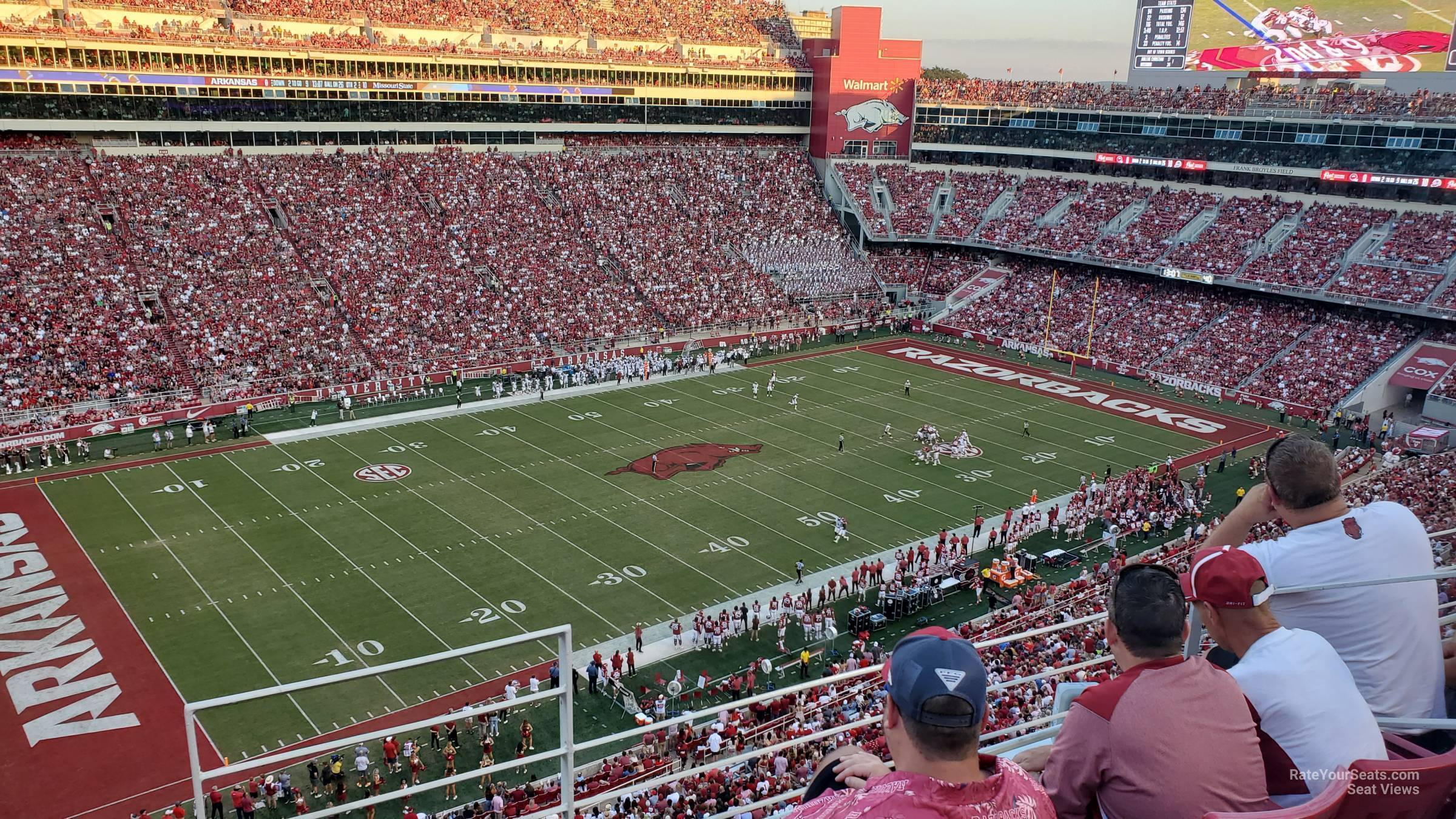 section 507, row 1 seat view  - razorback stadium