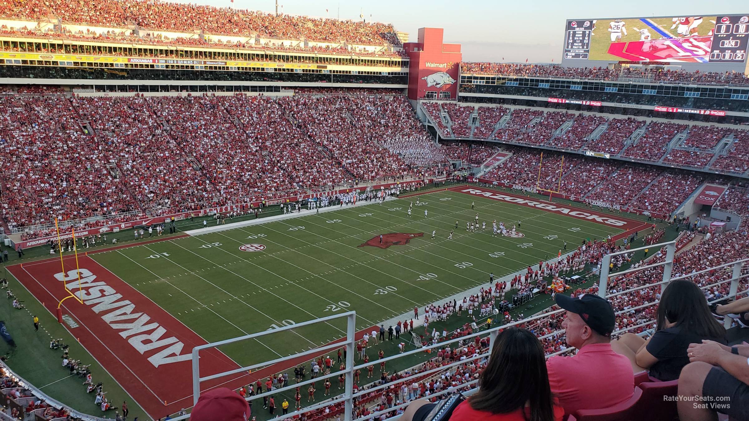 section 508, row 1 seat view  - razorback stadium