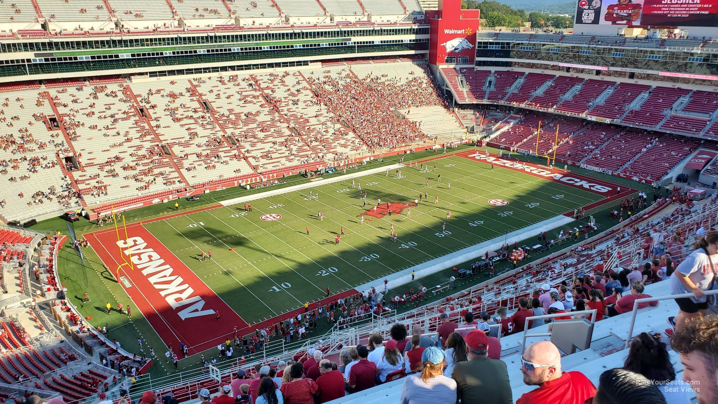 section 508, row 23 seat view  - razorback stadium