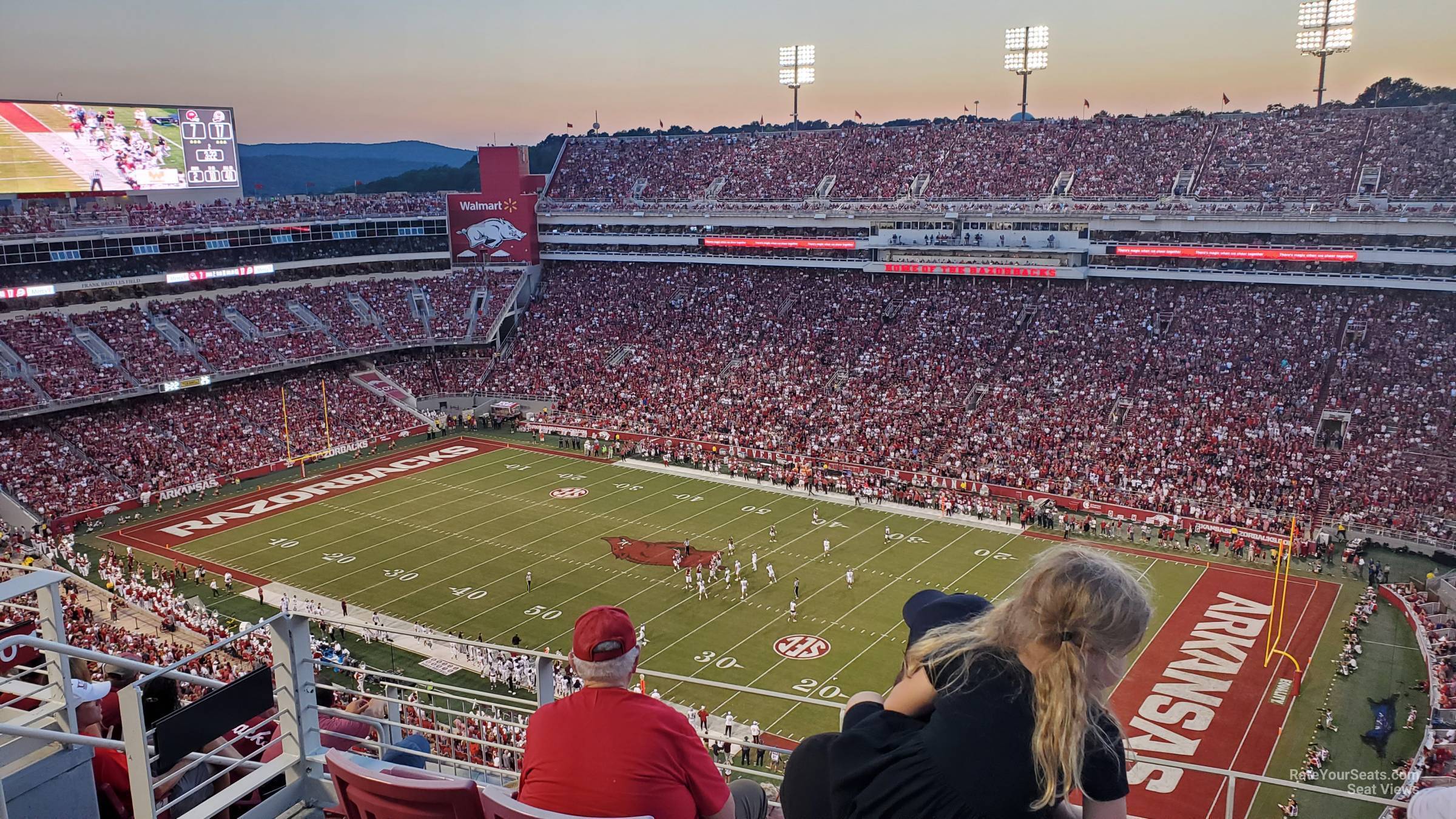 section 519-2, row 1 seat view  - razorback stadium