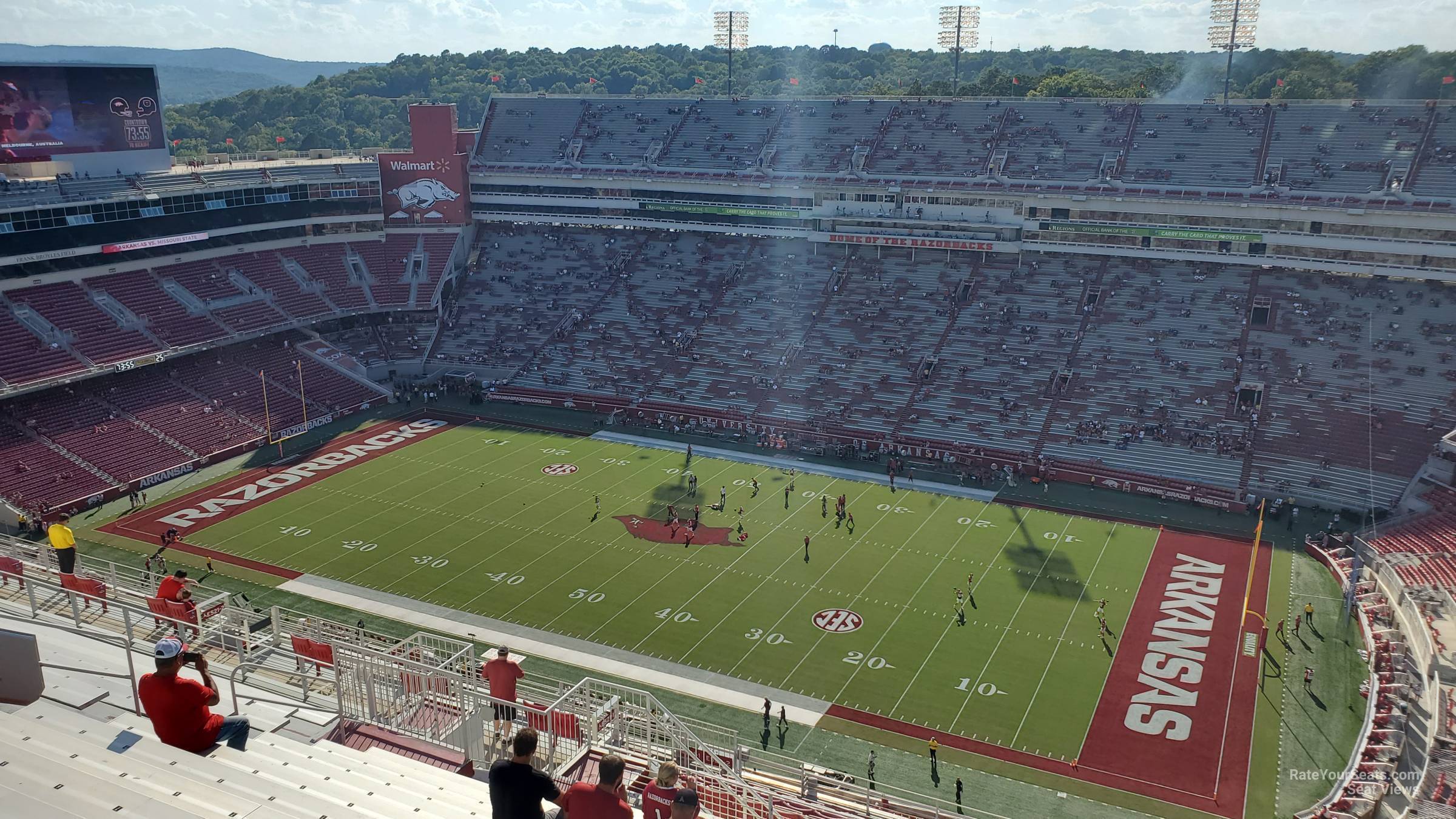 section 520-2, row 16 seat view  - razorback stadium